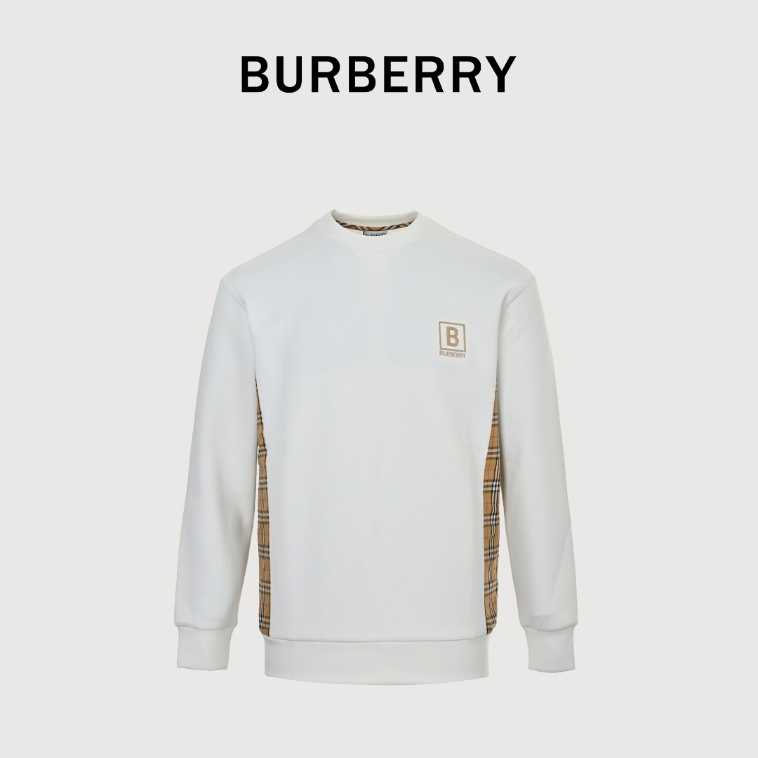 Burberrv/巴宝利25SS方框方块刺绣B侧边格纹圆领卫衣 长袖太空棉卫衣,经典Logo设计,百搭款,定制面料,柔软细腻,亲肤感极高,完美诠释出品牌的时尚潮流!男人的衣柜都少不了基础 是低调的设计 必备款,亲们赶紧入手! 颜色:白色,黑色