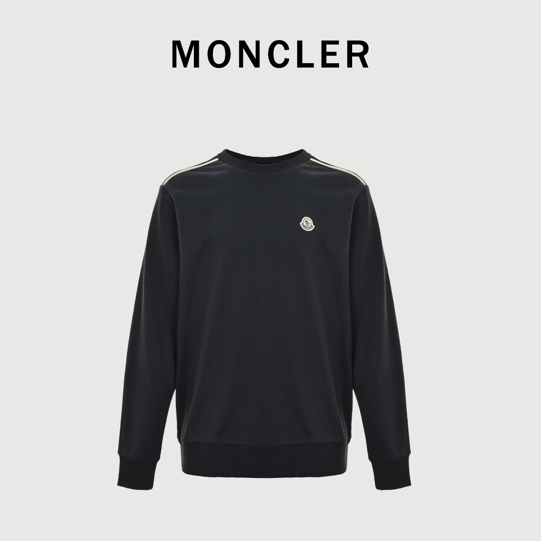 本地自取💰240
MONCLER蒙口MC 肩条圆领卫衣
正品5400购入开发，，320克复线卫衣绒100%棉，400克1*1潮牌罗纹，280g肩位双面捆条，面料酵洗，模板刺绣，定制辅料，宽松版型
Size：S-XL
