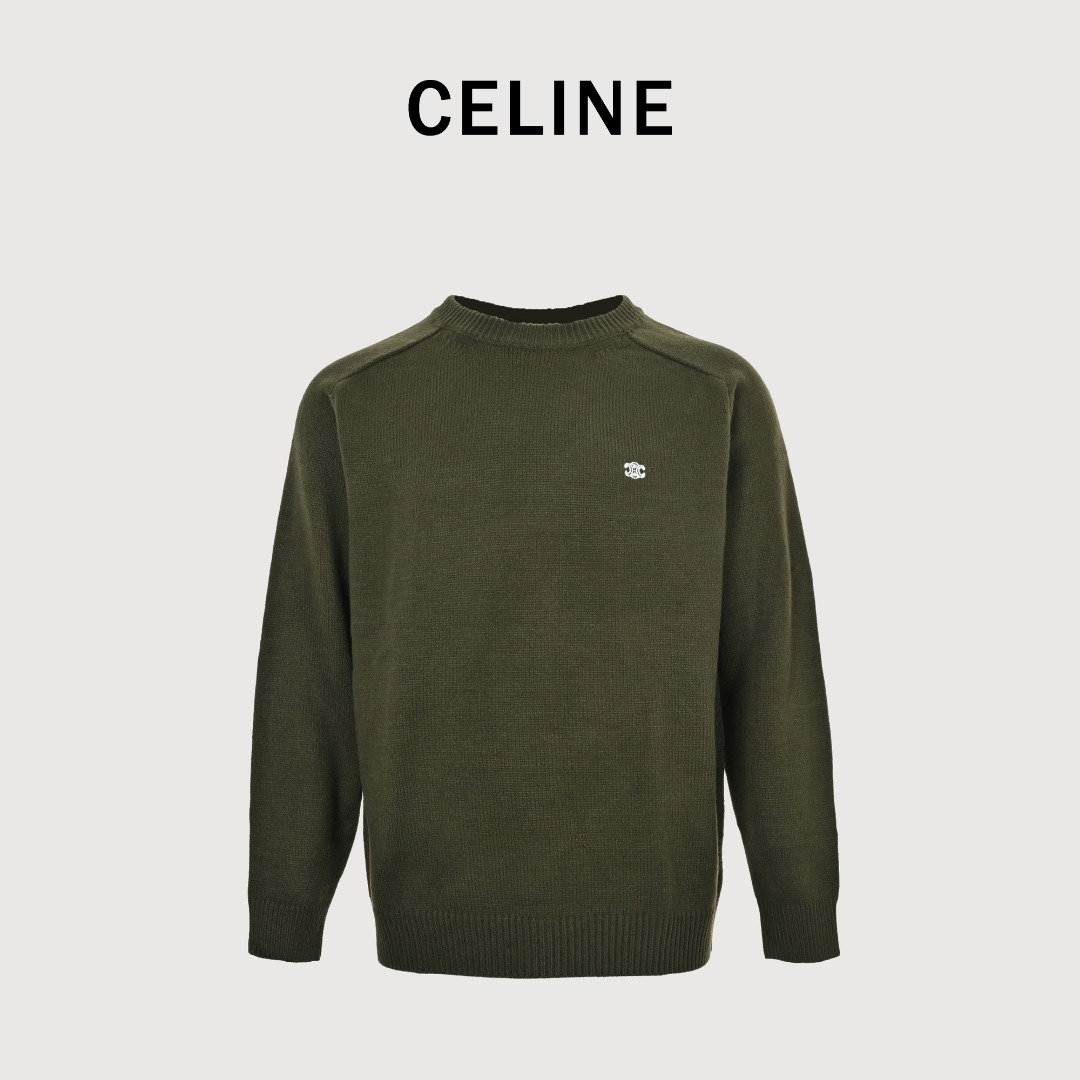 本地自取💰260 
CELINE赛琳  凯旋门及后背字母毛巾绣圆领毛衣
原版杭州国专7900购入，近期的一款热门毛衣，
定纺染纱成分，100%羊毛纱线，
所以裸穿也绝对亲肤超级柔软了，
刺绣采用TAJIMA进口机台加工，后背
定制辅料，做工品质还是非常好的，适合秋冬搭配，版型宽松。
颜色：黑色，白色, 灰色
Size：XS-L