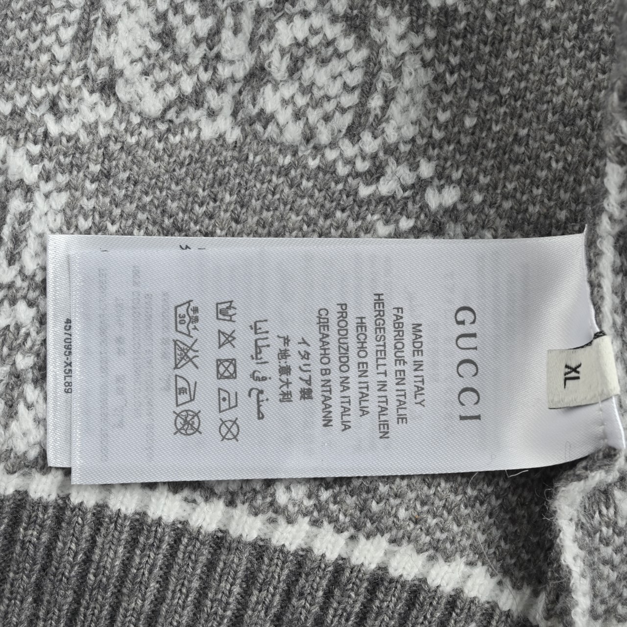 Gucci/古驰 25ss满印提花标识logo拉链开衫毛衣 全幅提老花立领拉链长袖针织衫