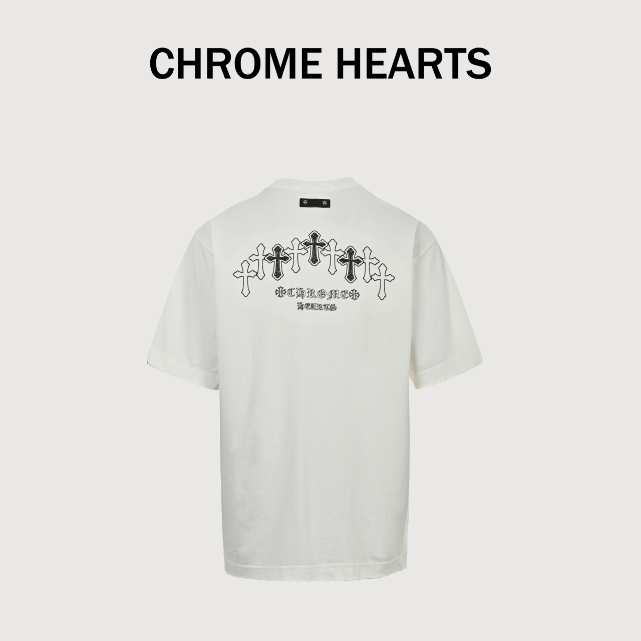 CHROME HEARTS克罗心CH 26ss 梵文十字架刺绣短袖T恤-Chinese UA Cheap High Quatity Brand Clothes Bags handbags Sneakers wholesale wholesaler seller from China Factory suppliers Fashion Clothing Shoes best Quality Beautiful Price CHROME HEARTS克罗心CH 26ss 梵文十字架刺绣短袖T恤