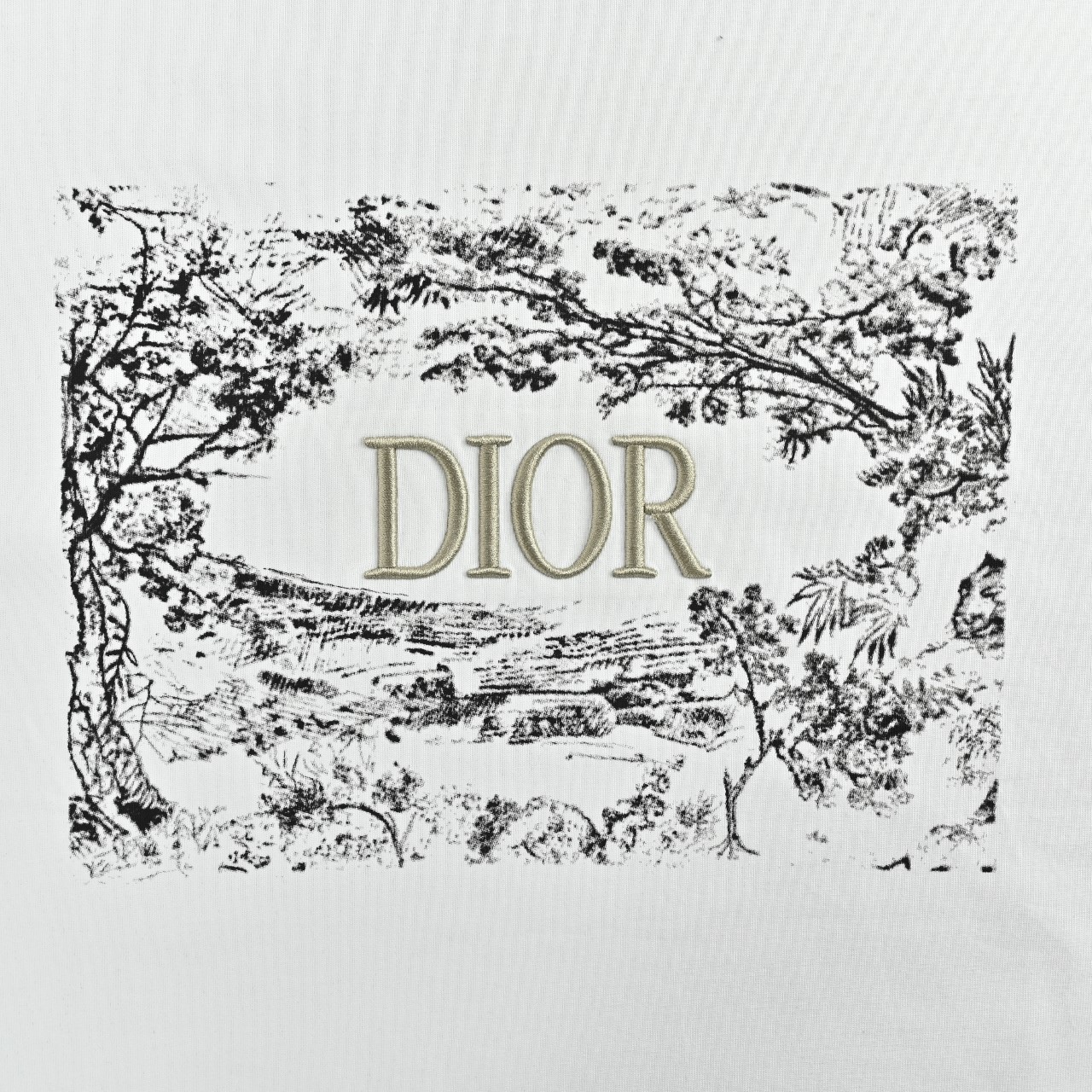 DIOR/迪奥25SS胸前花卉发泡字母logo短袖T恤