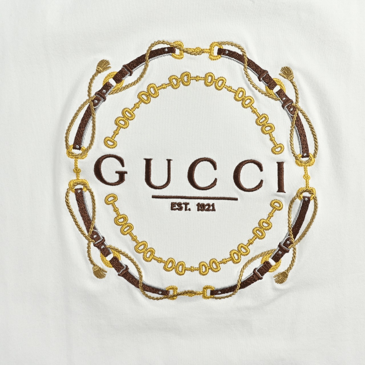 Gucci古驰 双G互扣麦穗缰绳字母刺绣短袖-Chinese UA Cheap High Quatity Brand Clothes Bags handbags Sneakers wholesale wholesaler seller from China Factory suppliers Fashion Clothing Shoes best Quality Beautiful Price Gucci古驰 双G互扣麦穗缰绳字母刺绣短袖