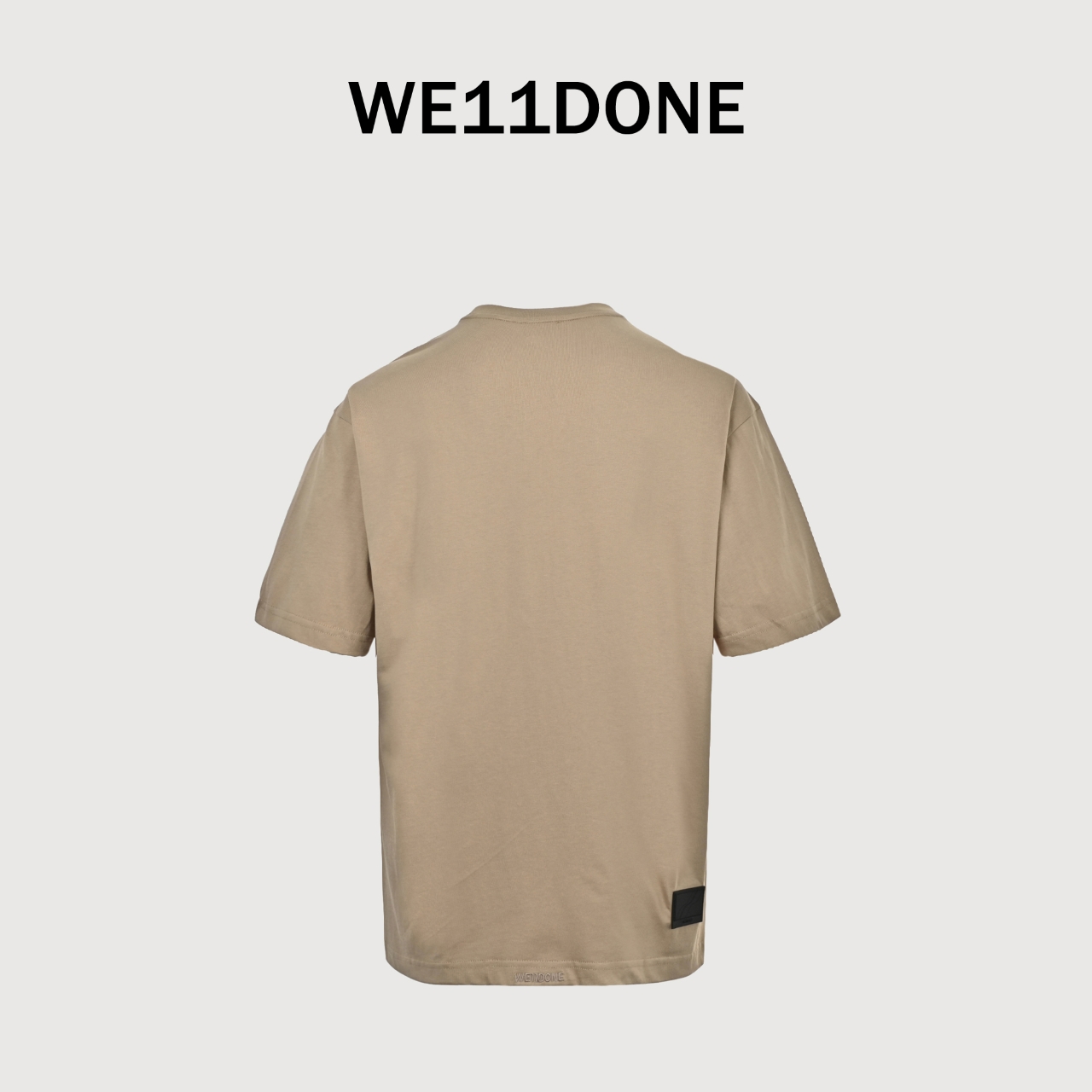 WE11DONE 26SS 新款趣味手绘Logo速写情侣短袖T恤 灰色 卡其色