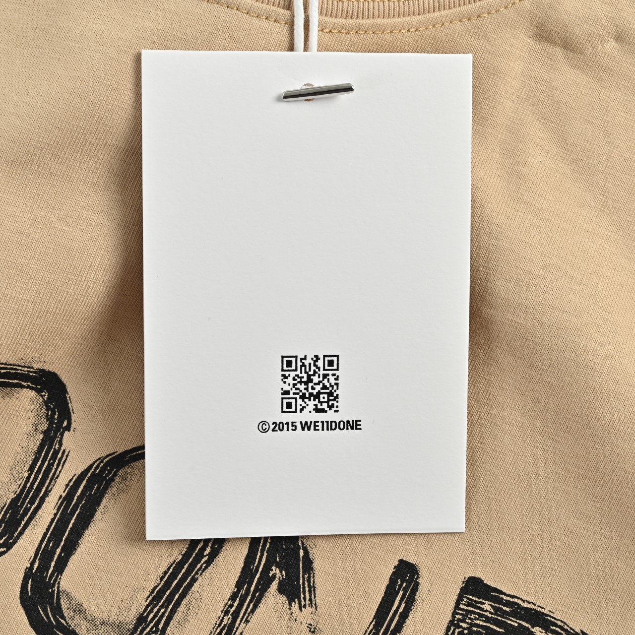 WE11DONE 26SS 新款趣味手绘Logo速写情侣短袖T恤 灰色 卡其色