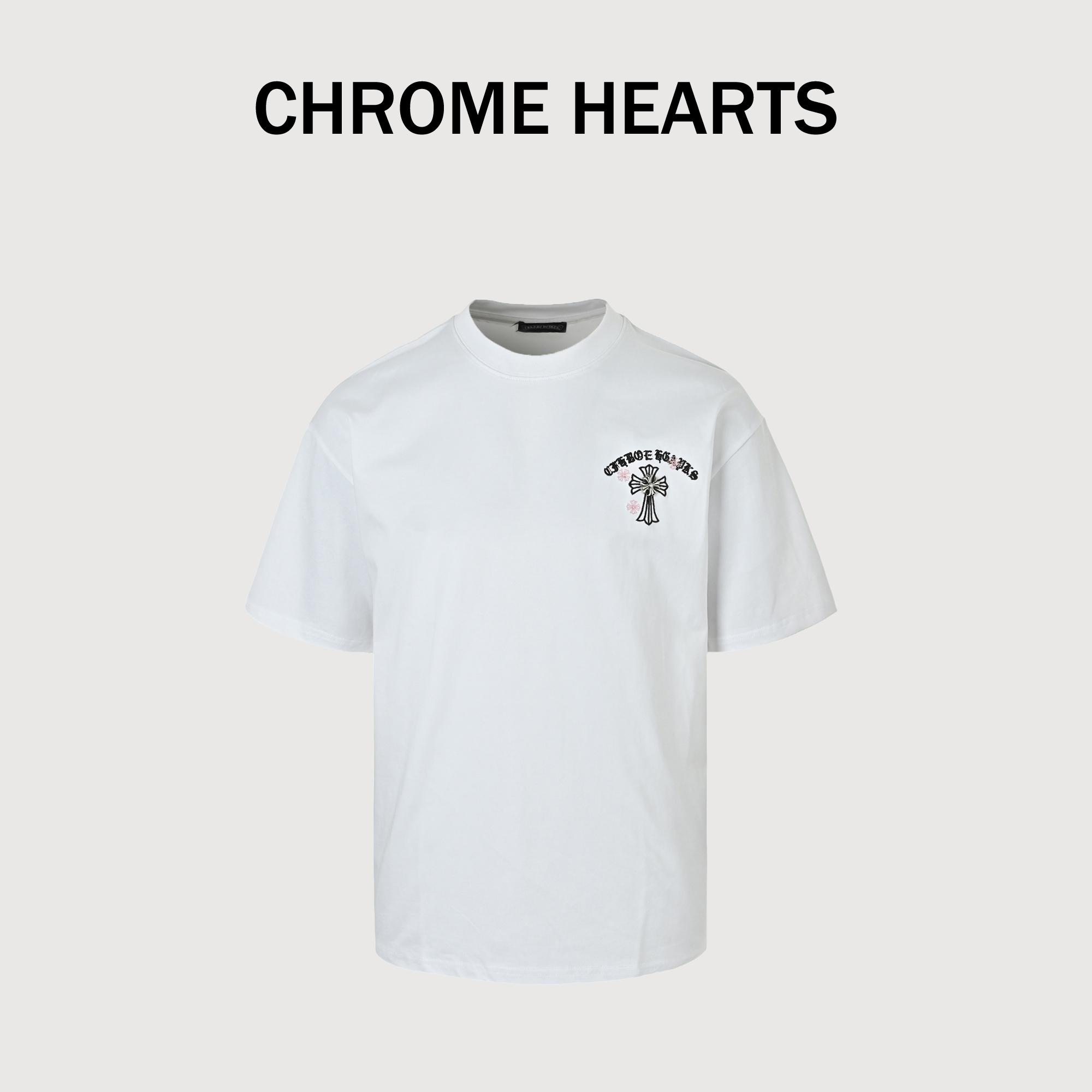 Chrome Hearts/克罗心 梵文十字架 刺绣短袖 黑色 白色 Chrome Hearts/克罗心 梵文十字架 刺绣短袖 黑色 白色