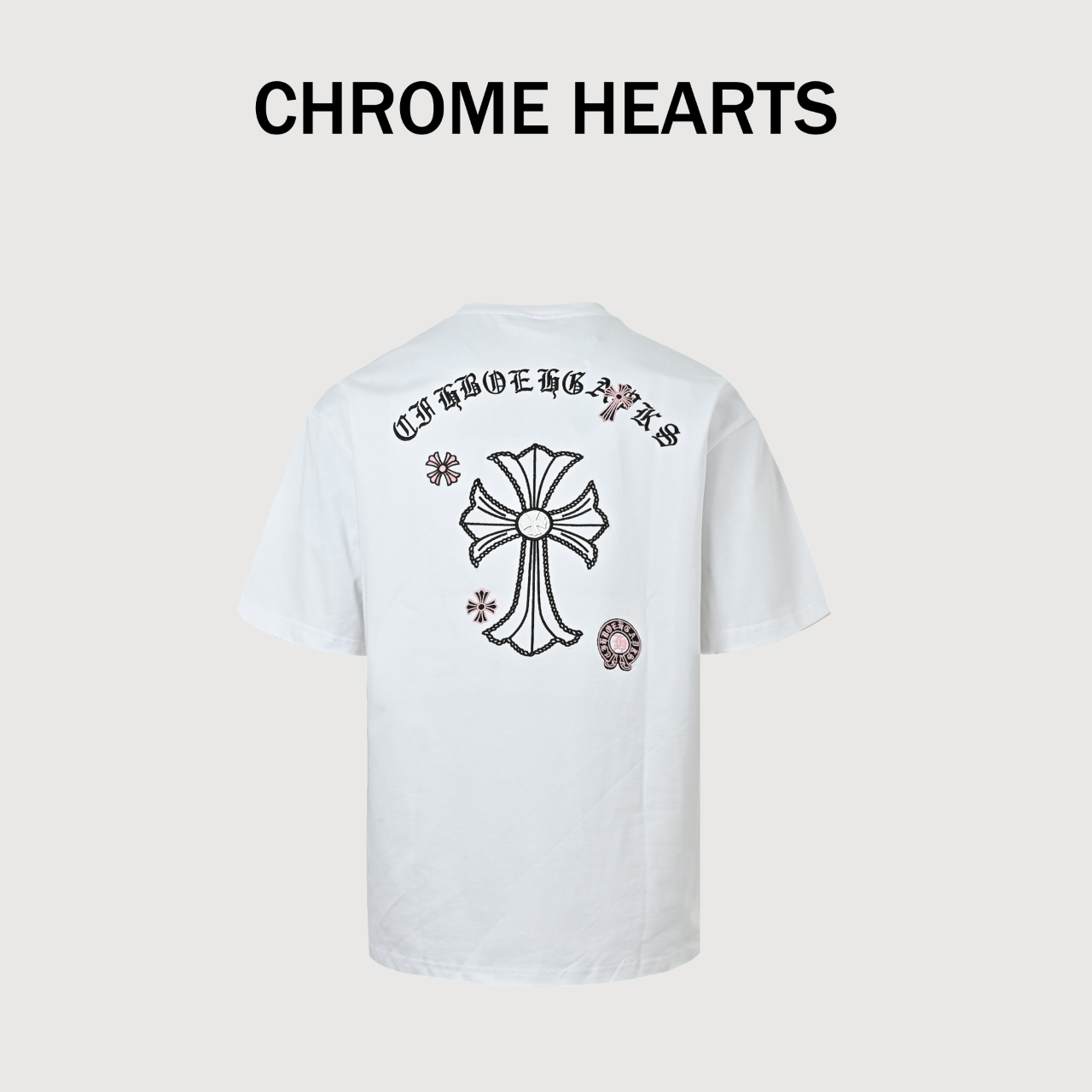 Chrome Hearts/克罗心 梵文十字架 刺绣短袖 黑色 白色-莆田鞋,莆田鞋货源,高仿鞋,高仿鞋货源,安福档口,莆田高仿鞋,莆田鞋批发,高仿鞋批发,莆田高仿运动鞋,高仿运动鞋,莆田运动鞋 Chrome Hearts/克罗心 梵文十字架 刺绣短袖 黑色 白色