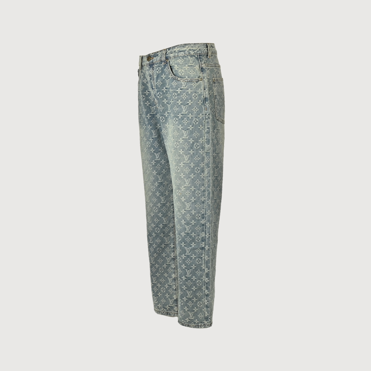 Louis Vuitton/路易威登LV满印提花直筒水洗牛仔长裤-Chinese UA Cheap High Quatity Brand Clothes Bags handbags Sneakers wholesale wholesaler seller from China Factory suppliers Fashion Clothing Shoes best Quality Beautiful Price Louis Vuitton/路易威登LV满印提花直筒水洗牛仔长裤