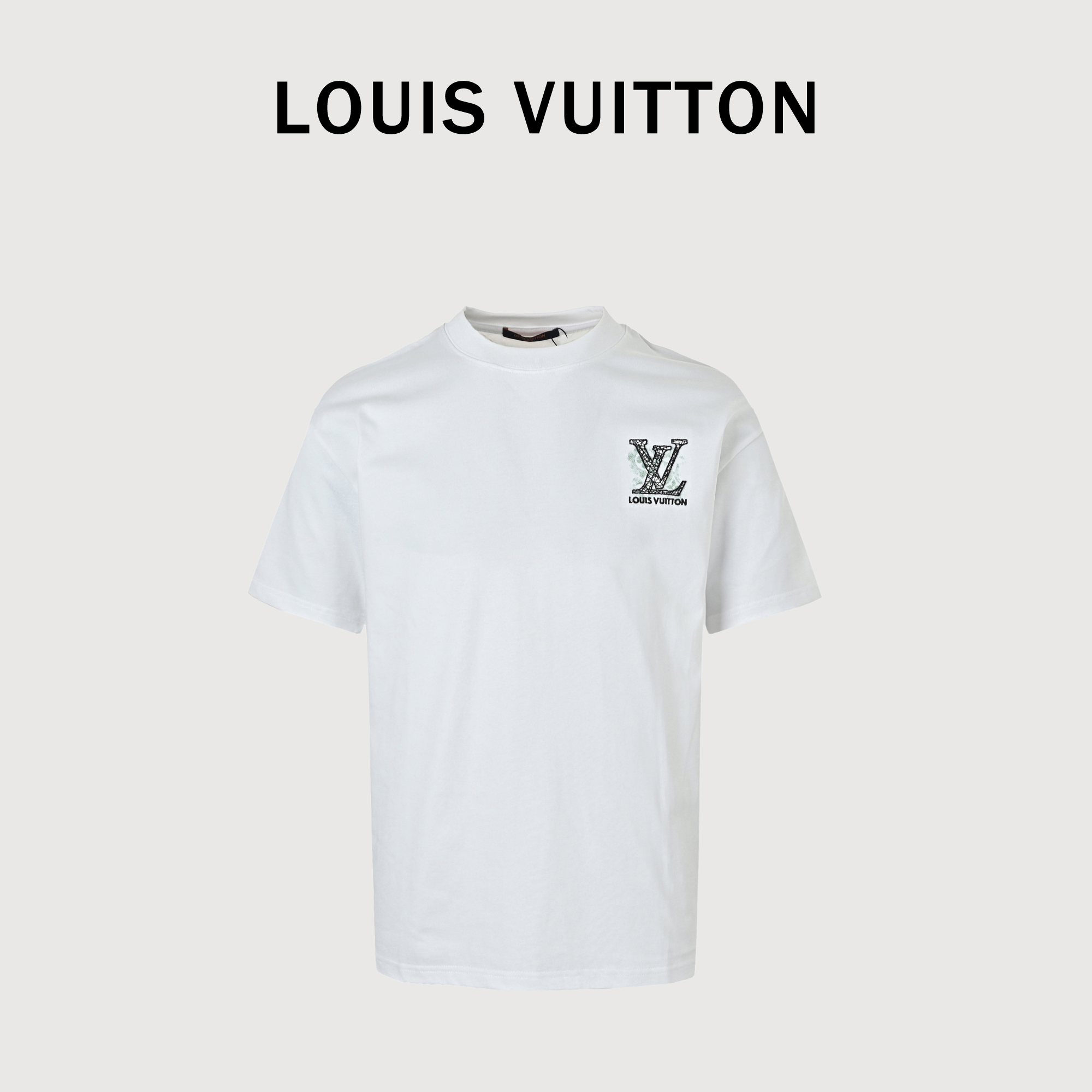 Louis Vuitton/路易威登 喷墨老花线条logo刺绣短袖 Louis Vuitton/路易威登 喷墨老花线条logo刺绣短袖