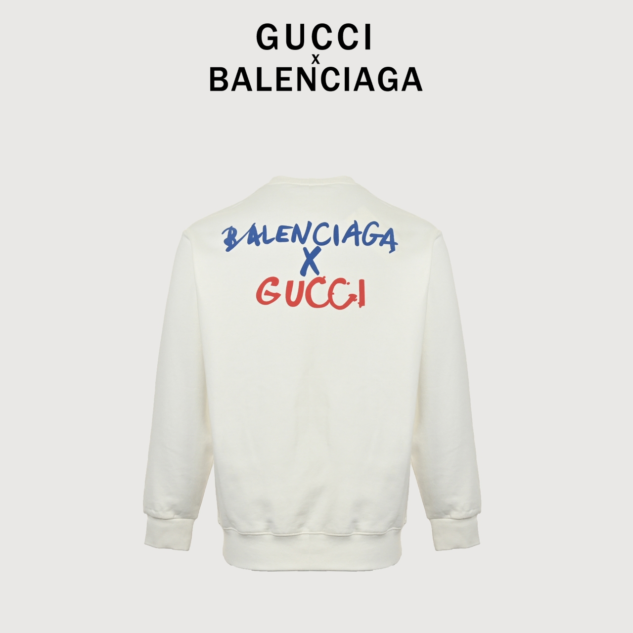 Gucci & Balenciaga 联名涂鸦印花圆领卫衣