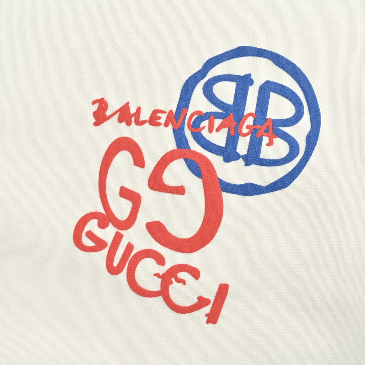 Gucci & Balenciaga 联名涂鸦印花圆领卫衣