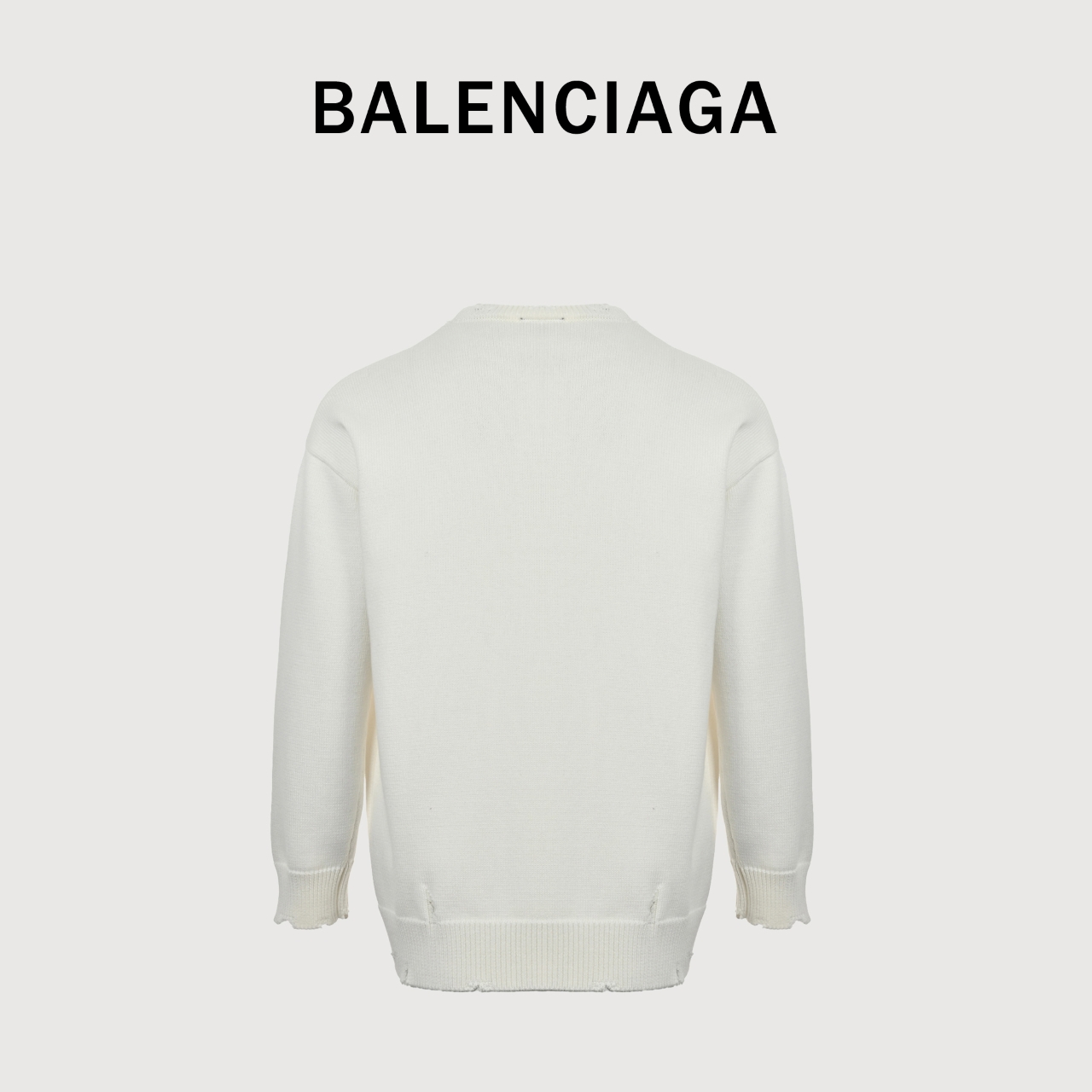 Balenciaga 巴黎世家 新品 浮雕立体字母 破洞 做旧 针织毛衣毛衫