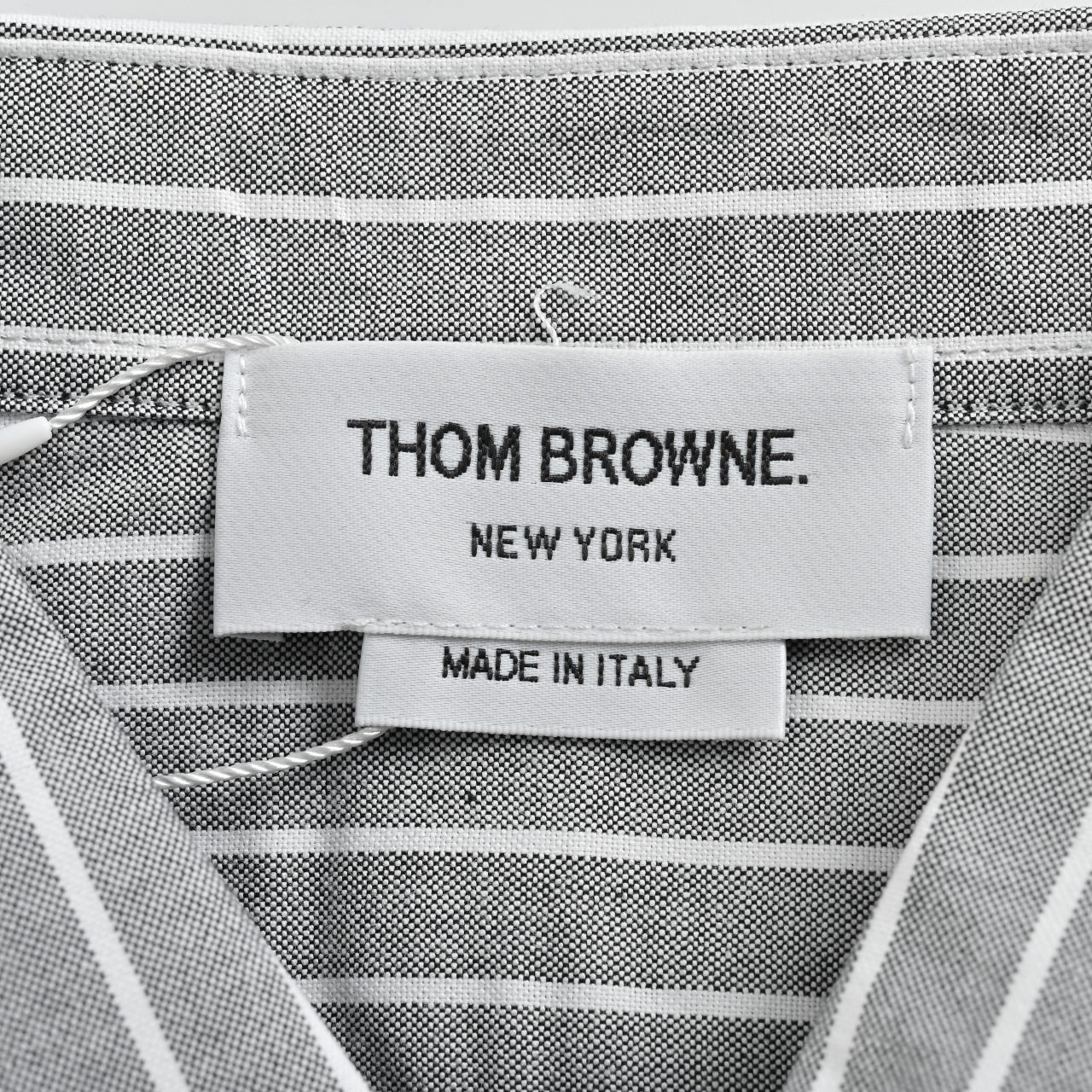 THOM BROWNE/汤姆布朗TB 纯棉竖条纹双织带长袖衬衫