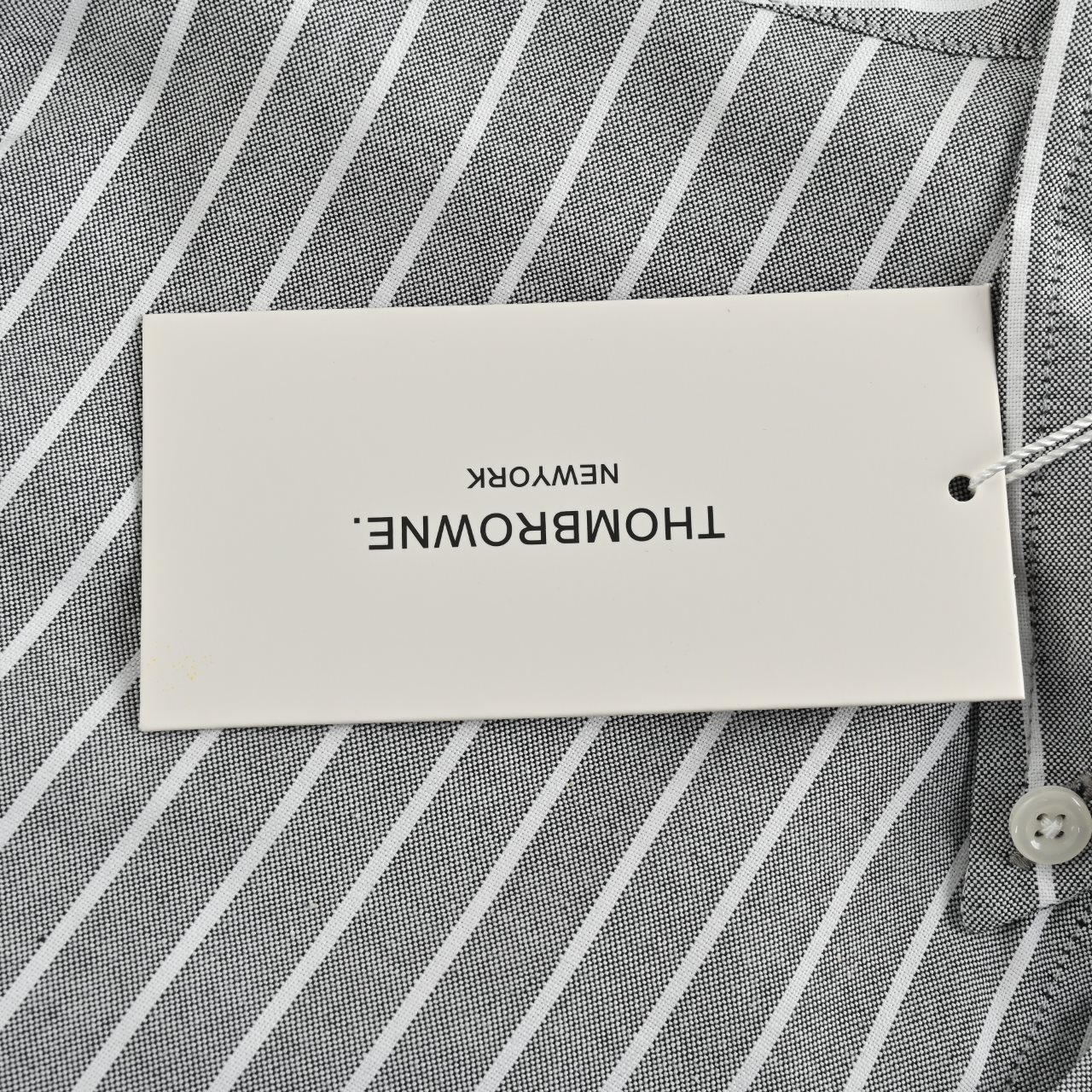 THOM BROWNE/汤姆布朗TB 纯棉竖条纹双织带长袖衬衫