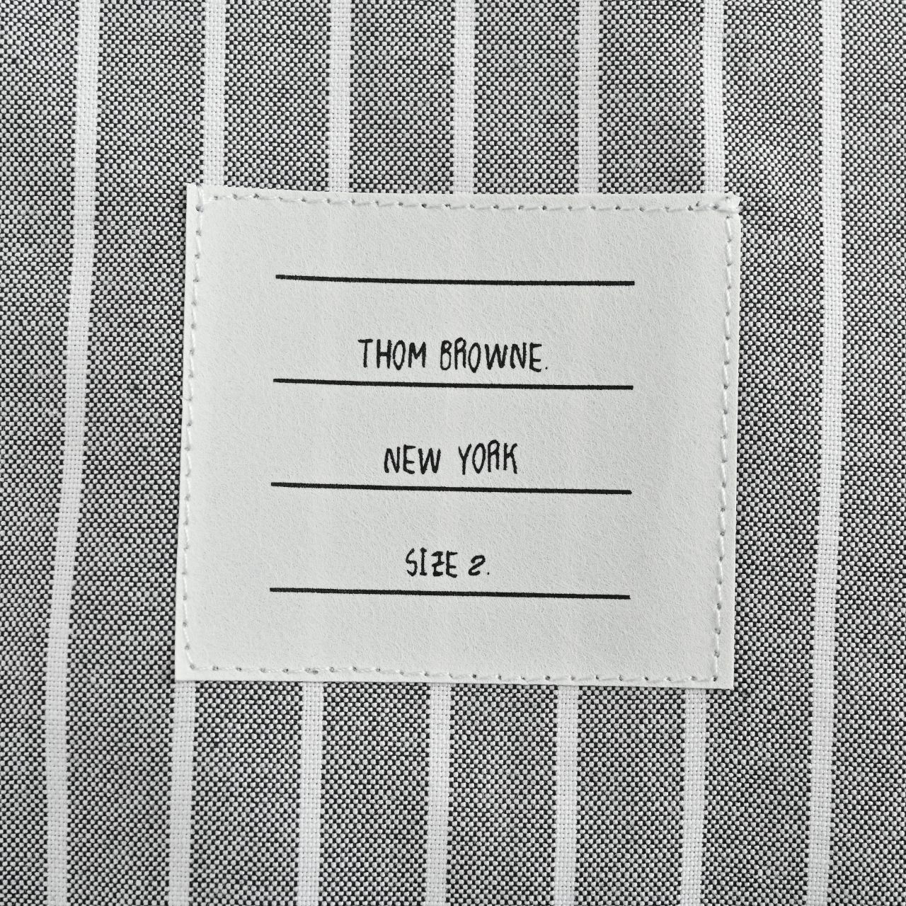THOM BROWNE/汤姆布朗TB 纯棉竖条纹双织带长袖衬衫