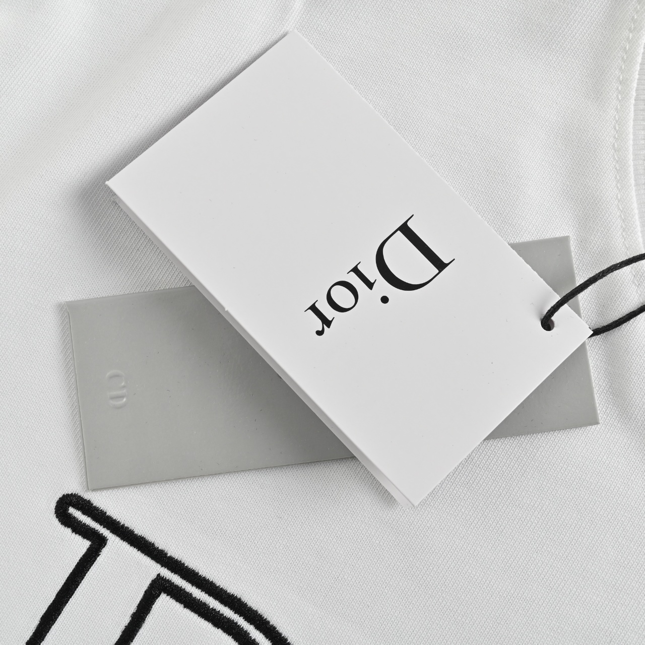 Dior & Stone lsland 石头岛联名刺绣logo 短袖T恤 黑色 白色