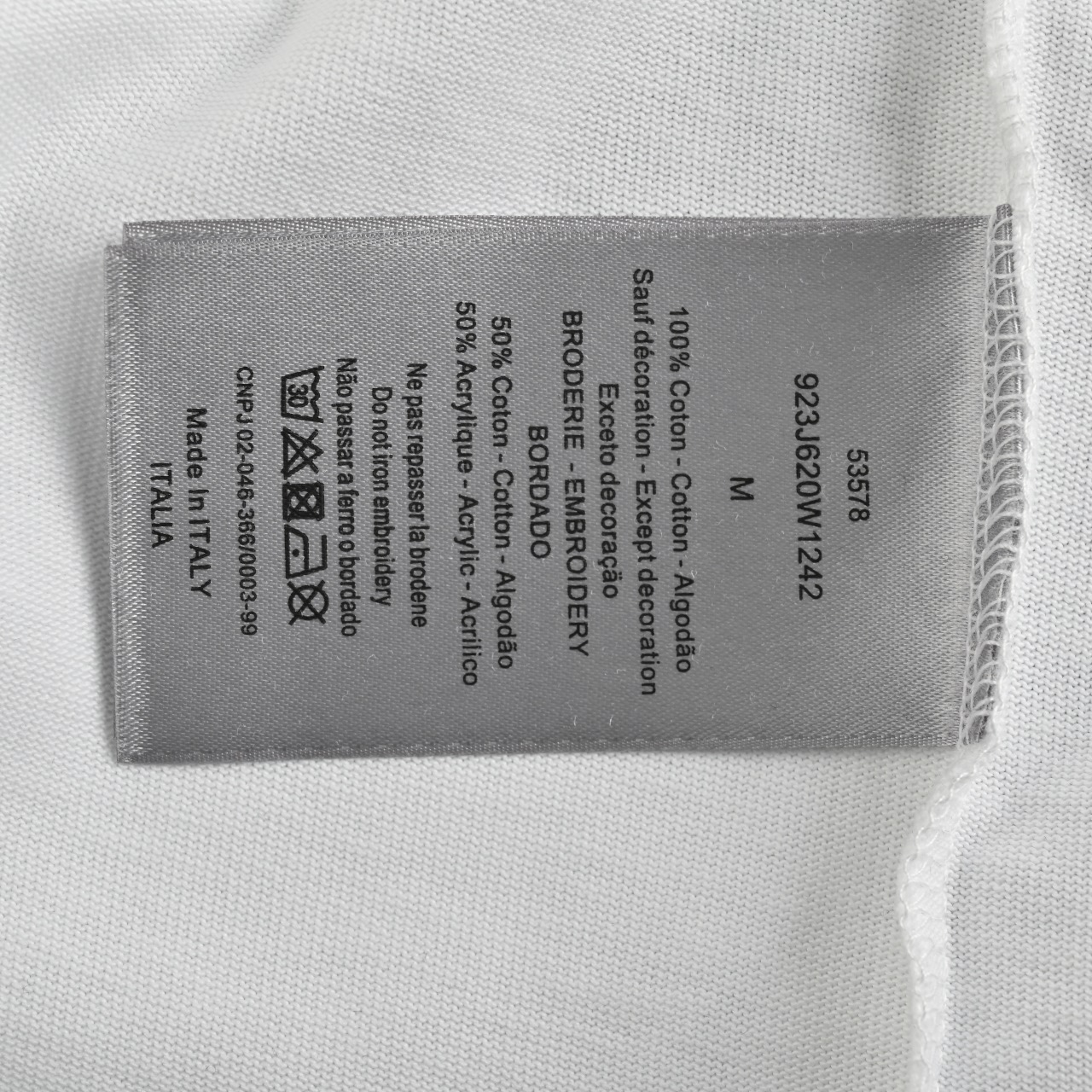 Dior & Stone lsland 石头岛联名刺绣logo 短袖T恤 黑色 白色
