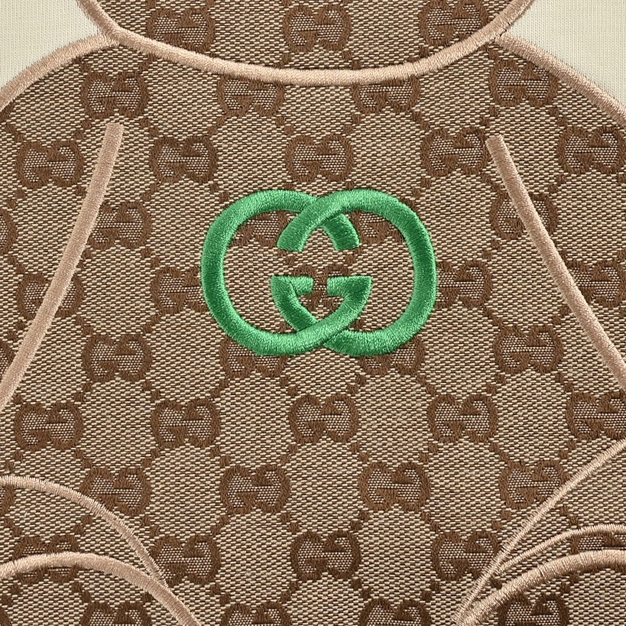 Gucci 古驰 25SS 胸前刺绣小熊 短袖T恤 榻榻米绣花工艺针数密度饱满