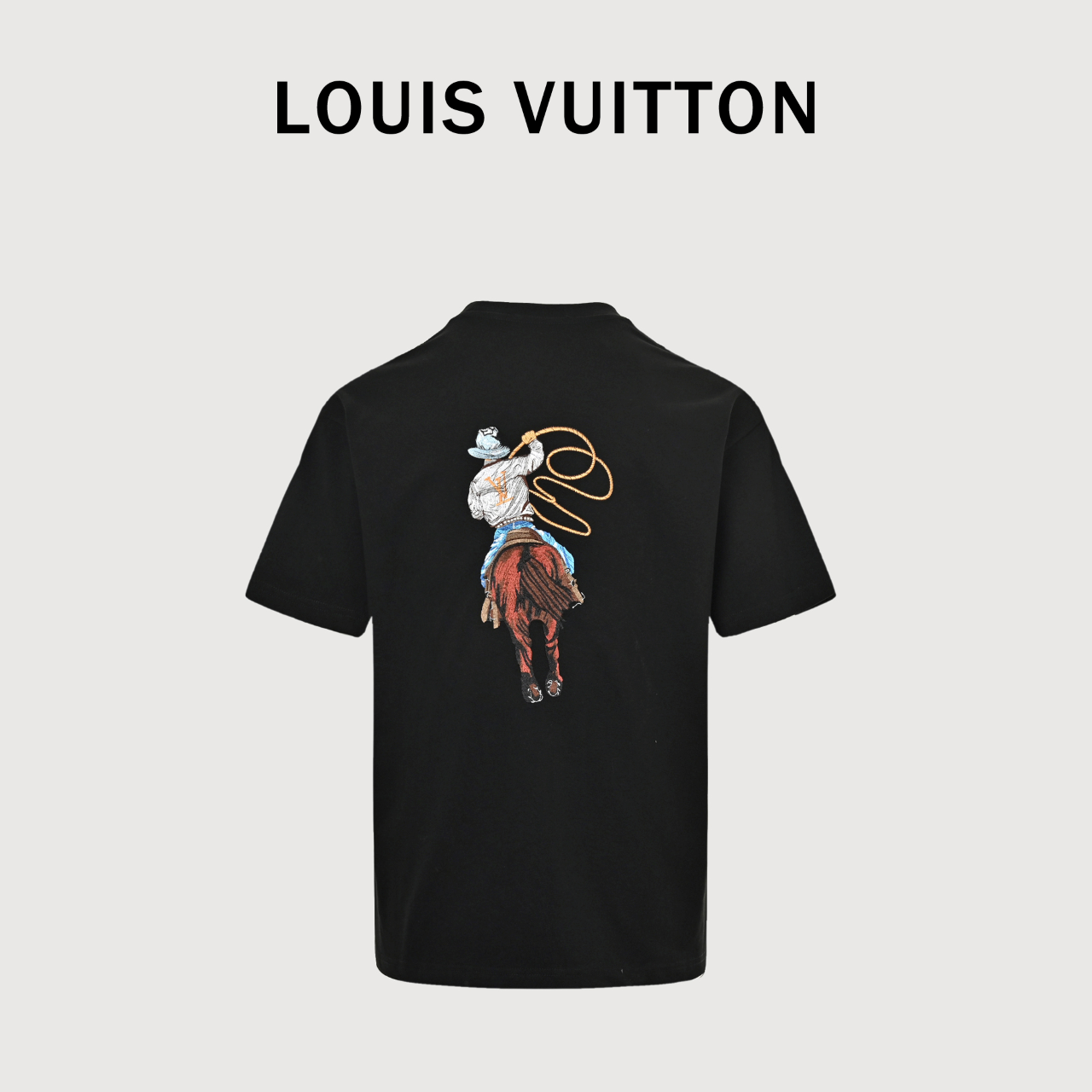LOUIS VUITTON/路易威登LV 2025SS 西部牛仔前后幅万针刺绣短袖T恤