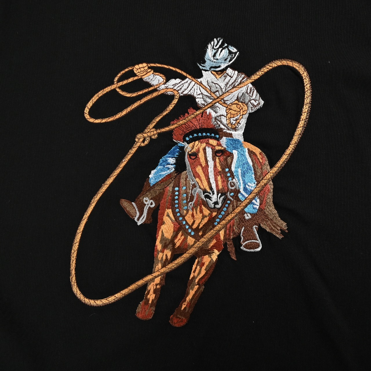 LOUIS VUITTON/路易威登LV 2025SS 西部牛仔前后幅万针刺绣短袖T恤