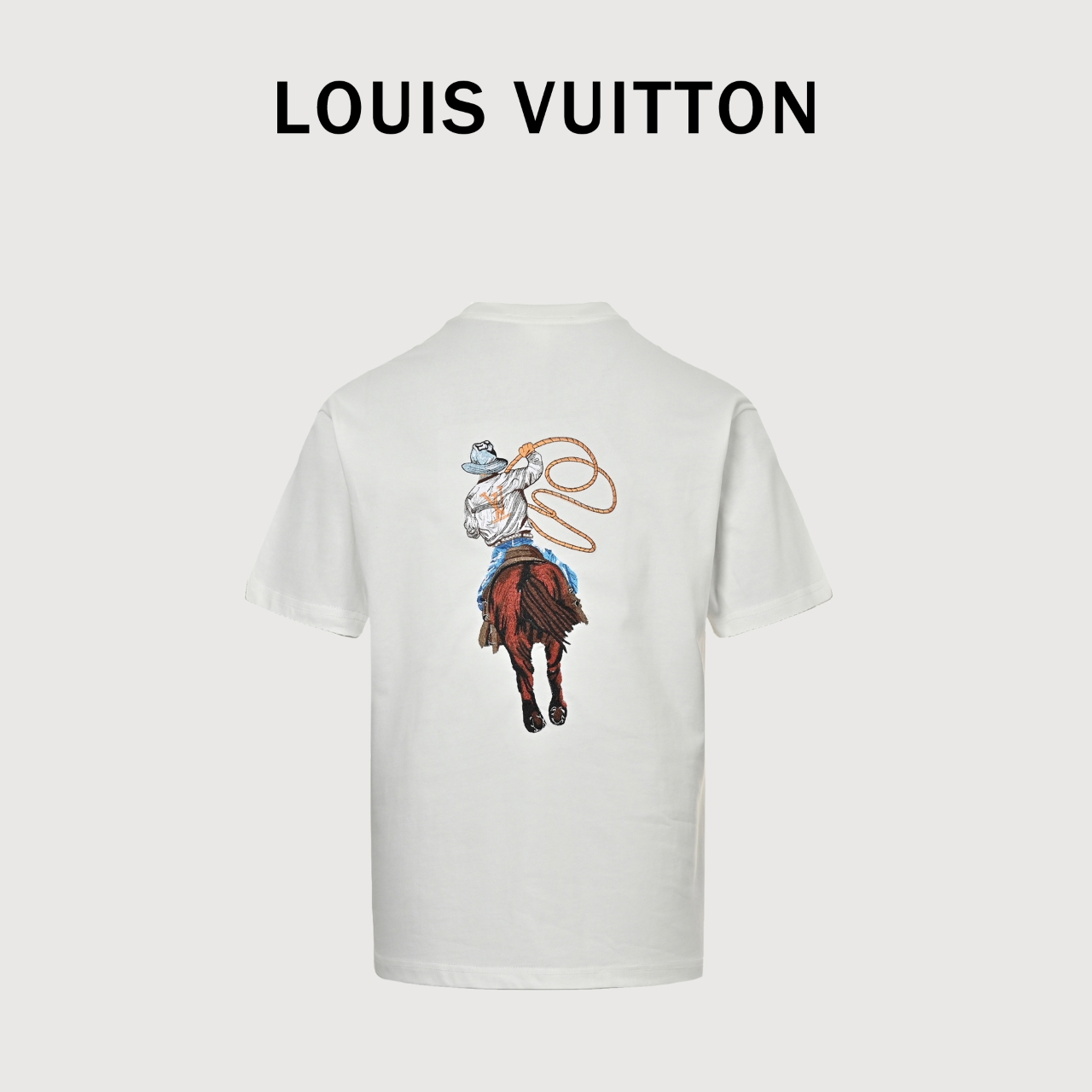 LOUIS VUITTON/路易威登LV 2025SS 西部牛仔前后幅万针刺绣短袖T恤