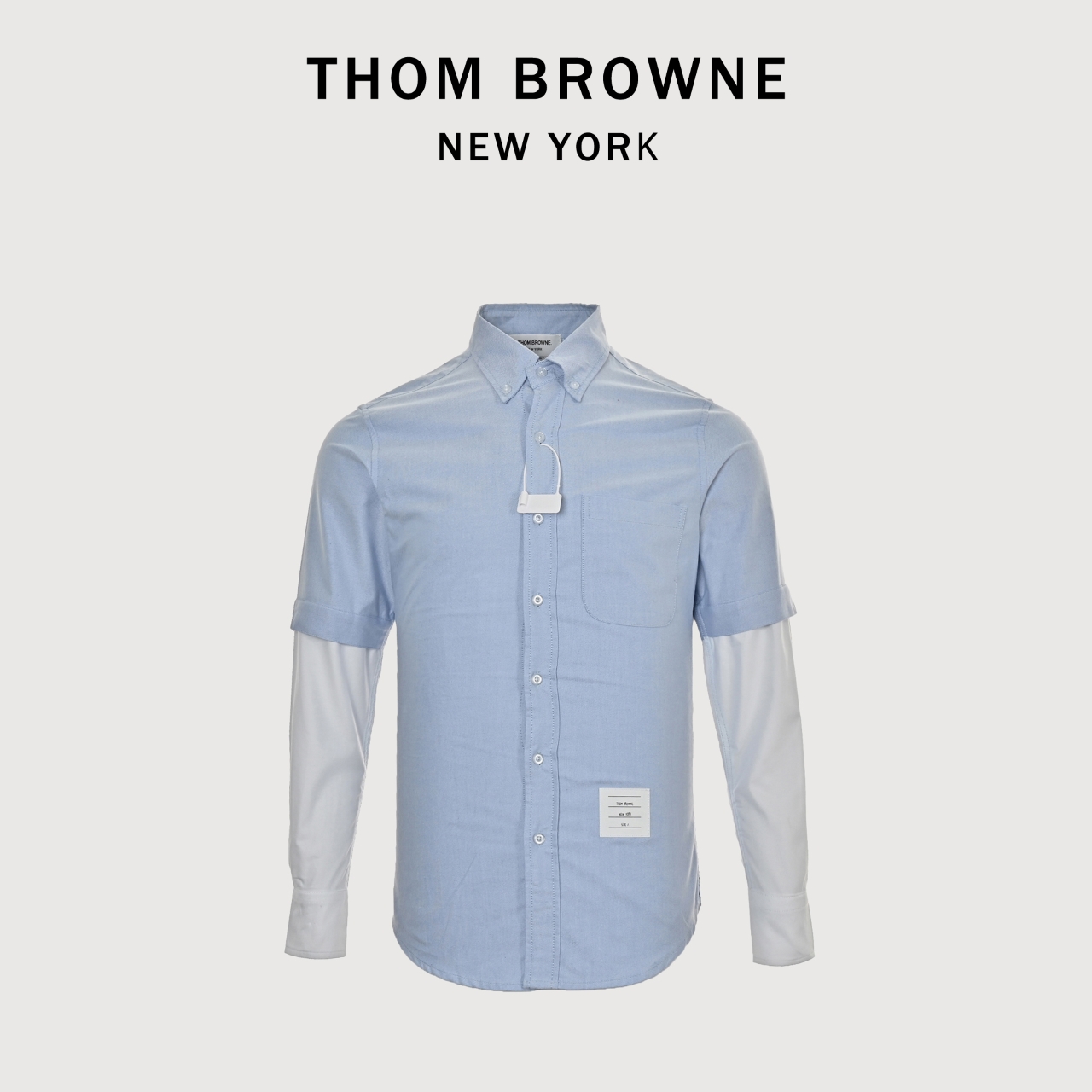 THOM BROWNE/汤姆布朗TB 双袖拼色长袖衬衫