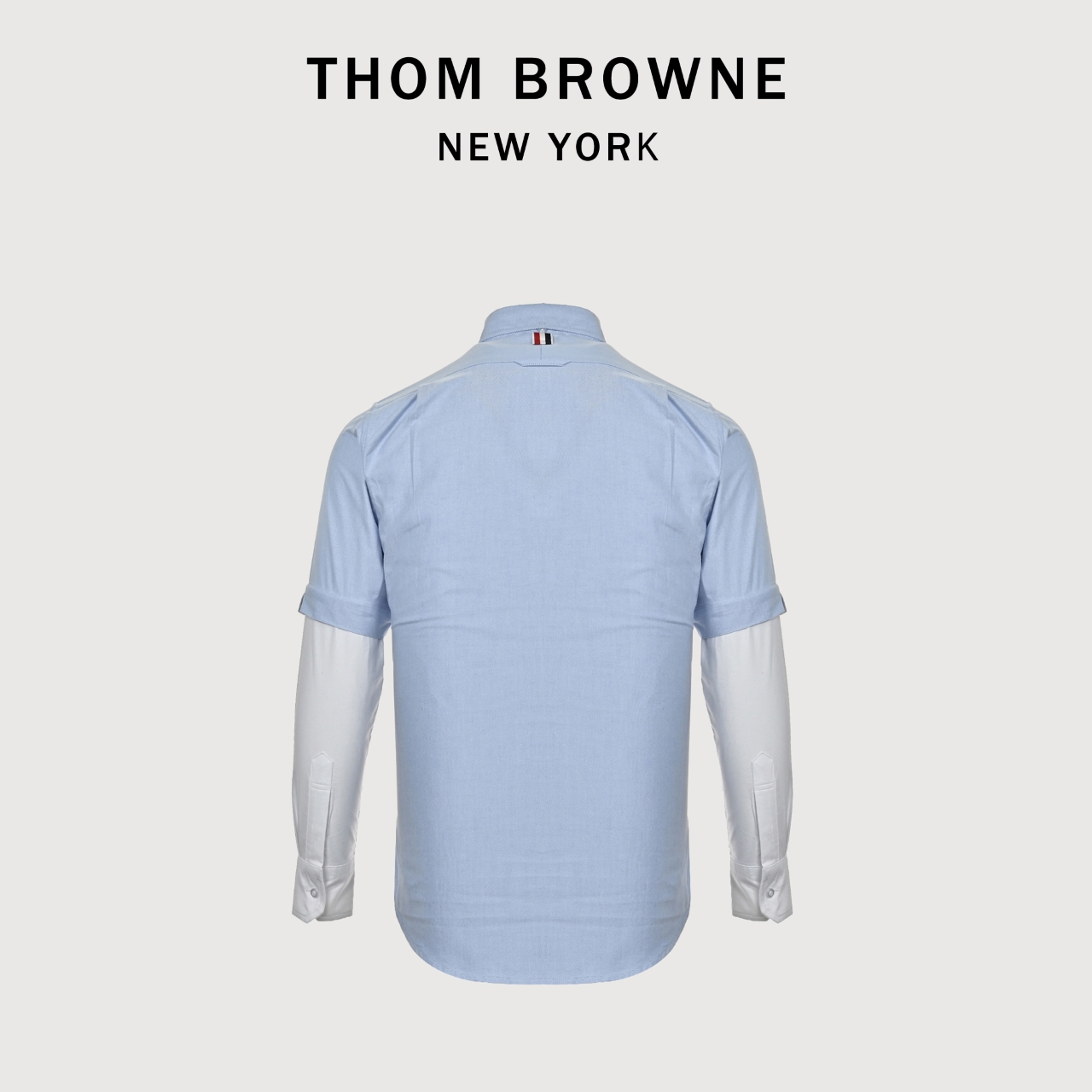 THOM BROWNE/汤姆布朗TB 双袖拼色长袖衬衫
