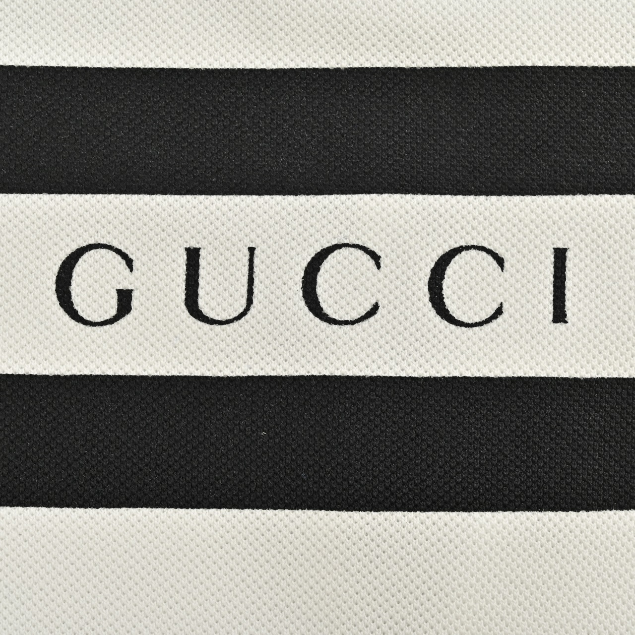Gucci/古驰 25ss 条纹印花字母 短袖POLO衫