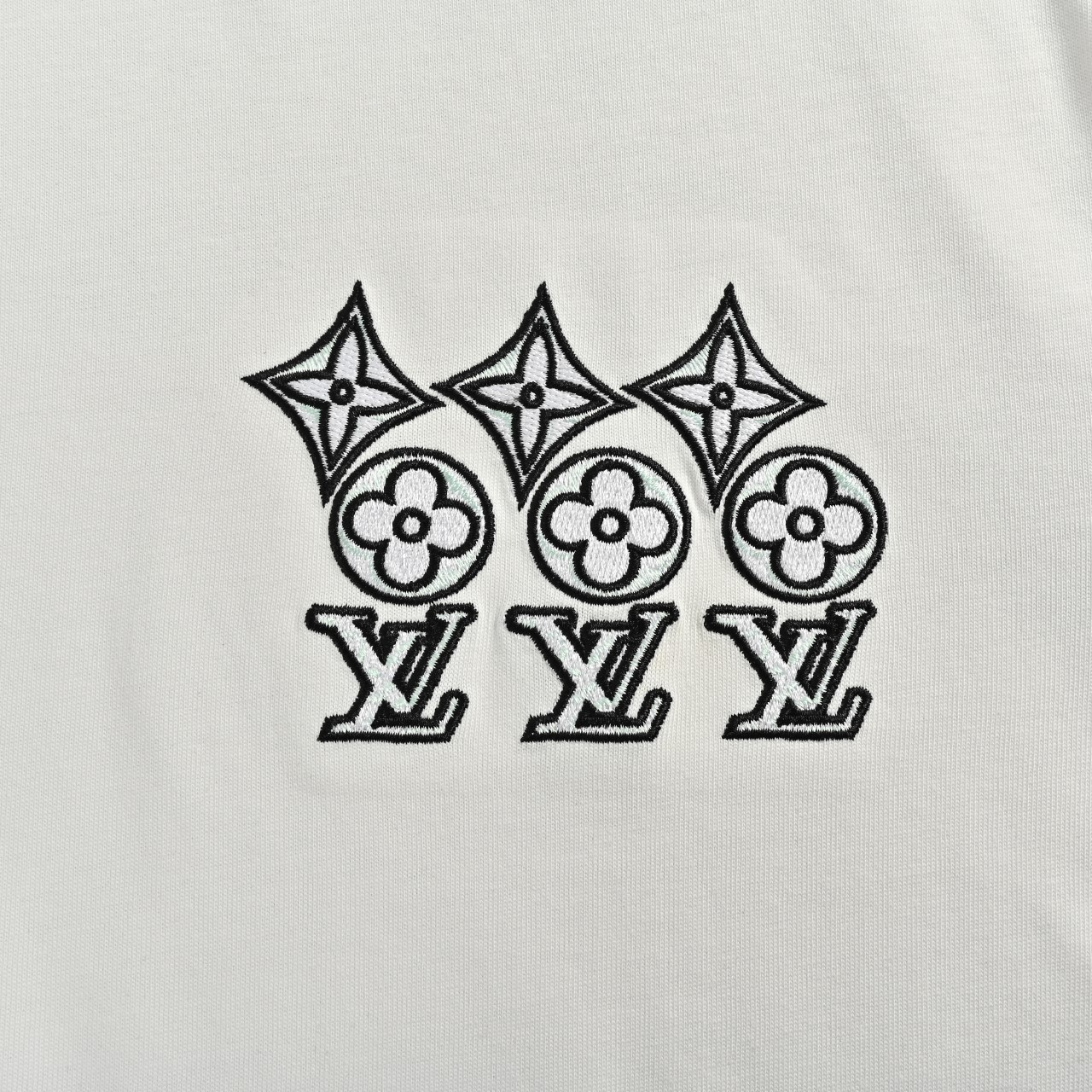Louis Vuitton/路易威登 25ss 三花刺绣字母短袖T恤
