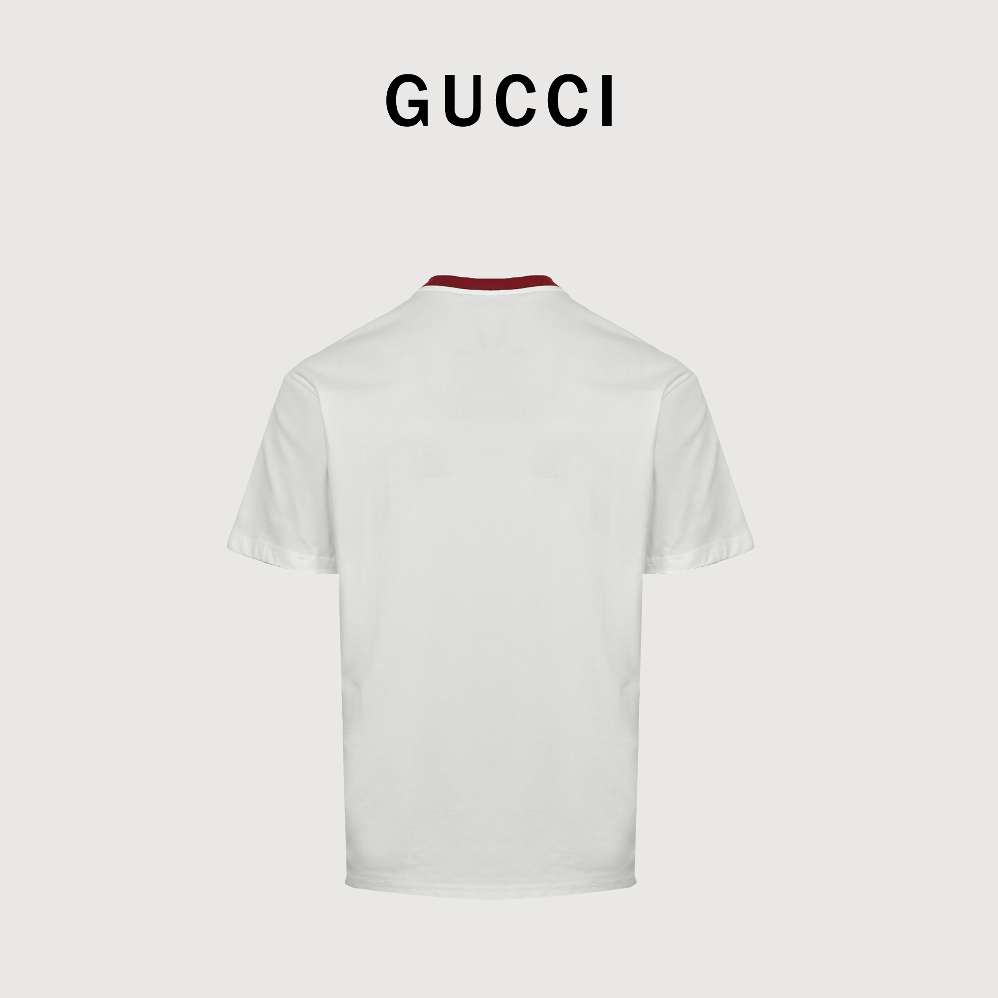 GUcci 古驰 2025SS 蛇年限定款 小蓝蛇印花 红色螺纹领口