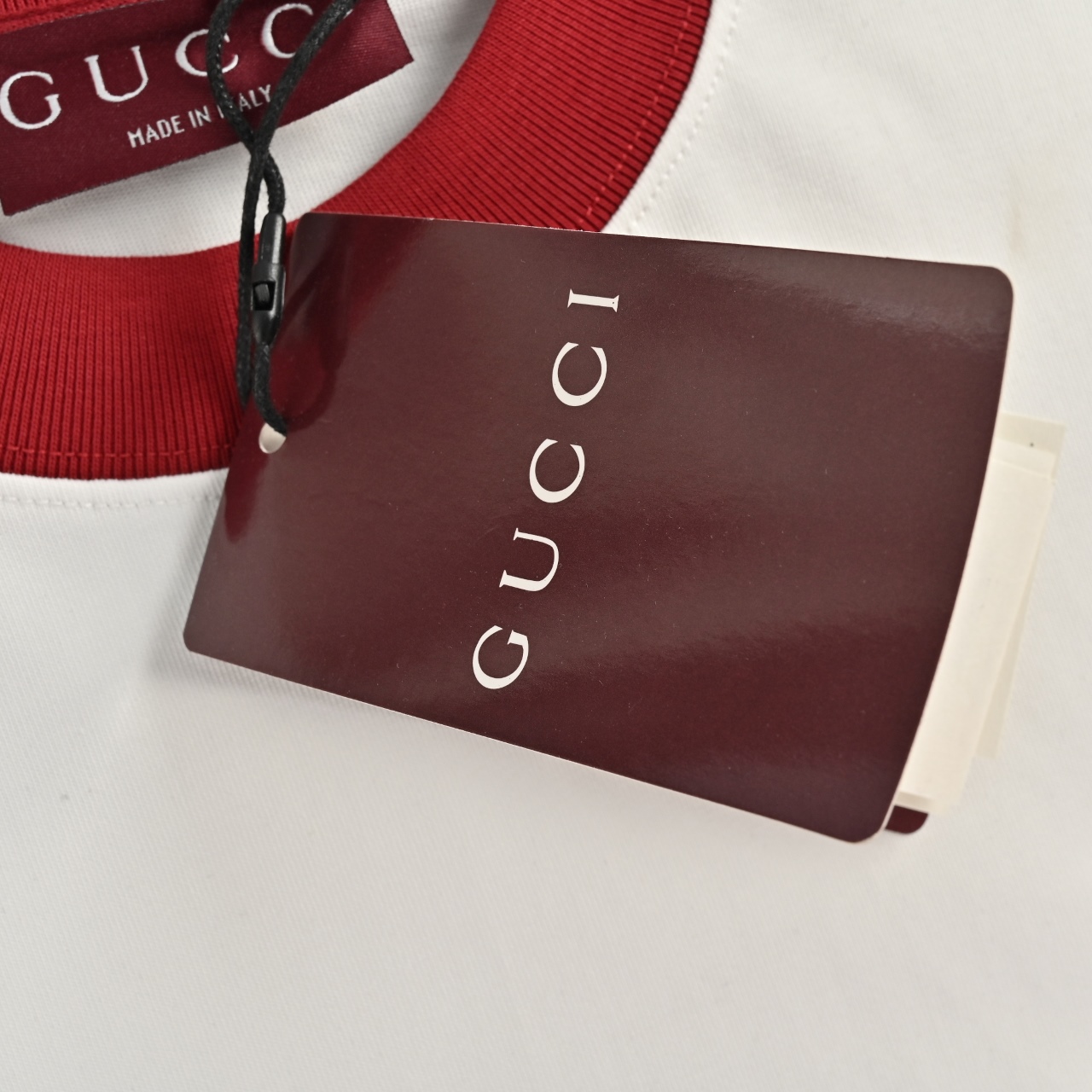 GUcci 古驰 2025SS 蛇年限定款 小蓝蛇印花 红色螺纹领口
