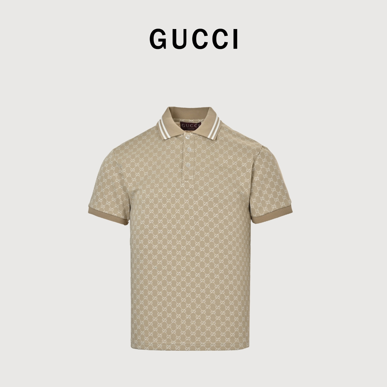 GUcci 古驰 25SS 满印提花短袖POLO衫 原版杭州国专5000购入,面料采用252克精纺纱线全棉珠地材质,纹路清晰透气,采用进口对位提花机器,定制贝壳扣,领子、袖口进口扁机仿织,细节质感非常好