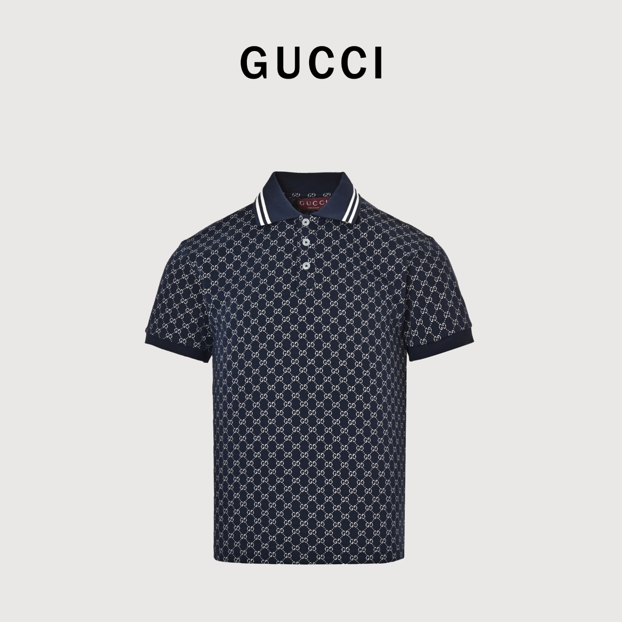GUcci 古驰 25SS 满印提花短袖POLO衫