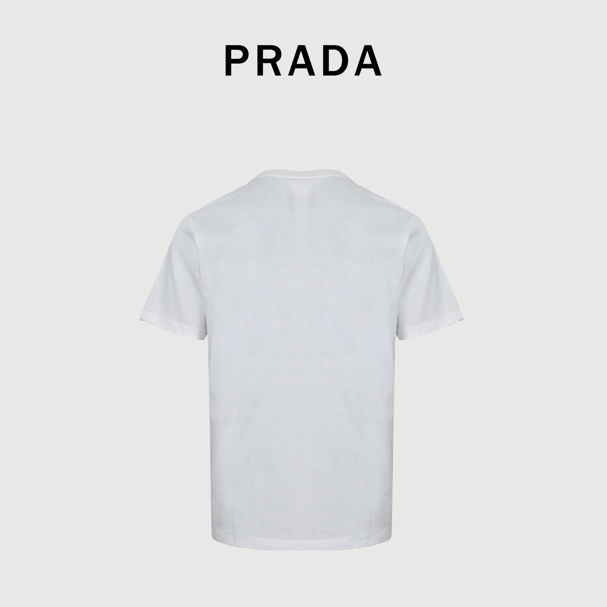 Prada/普拉达 25ss 圆形立体绣花红色标字母 短袖t恤