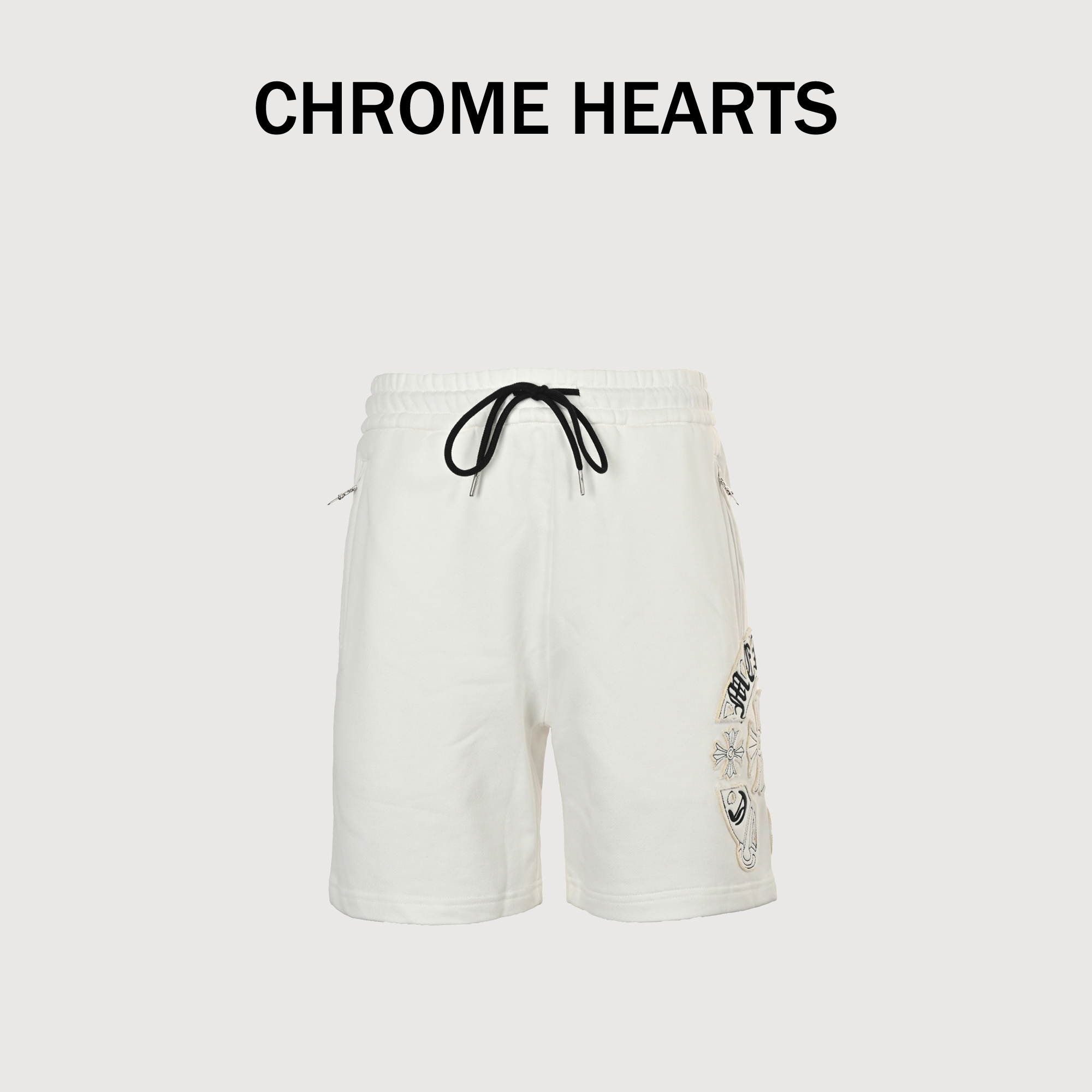 Chrome Hearts/克罗心 24ss 贴布十字梵文卷轴刺绣短裤