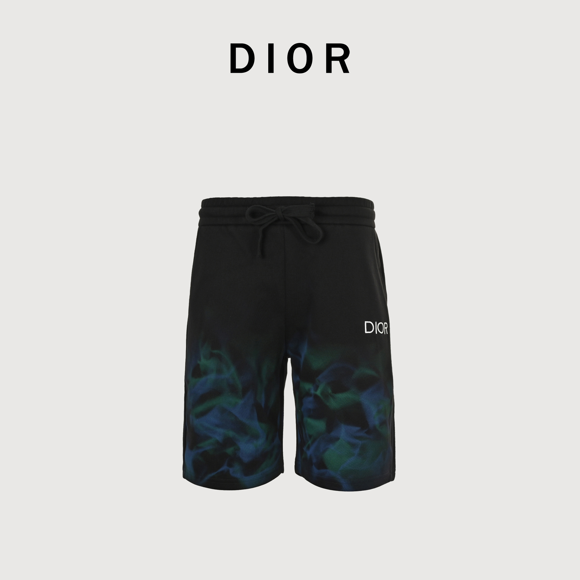 DIOR迪奥CD 手绘火焰 毛圈短裤