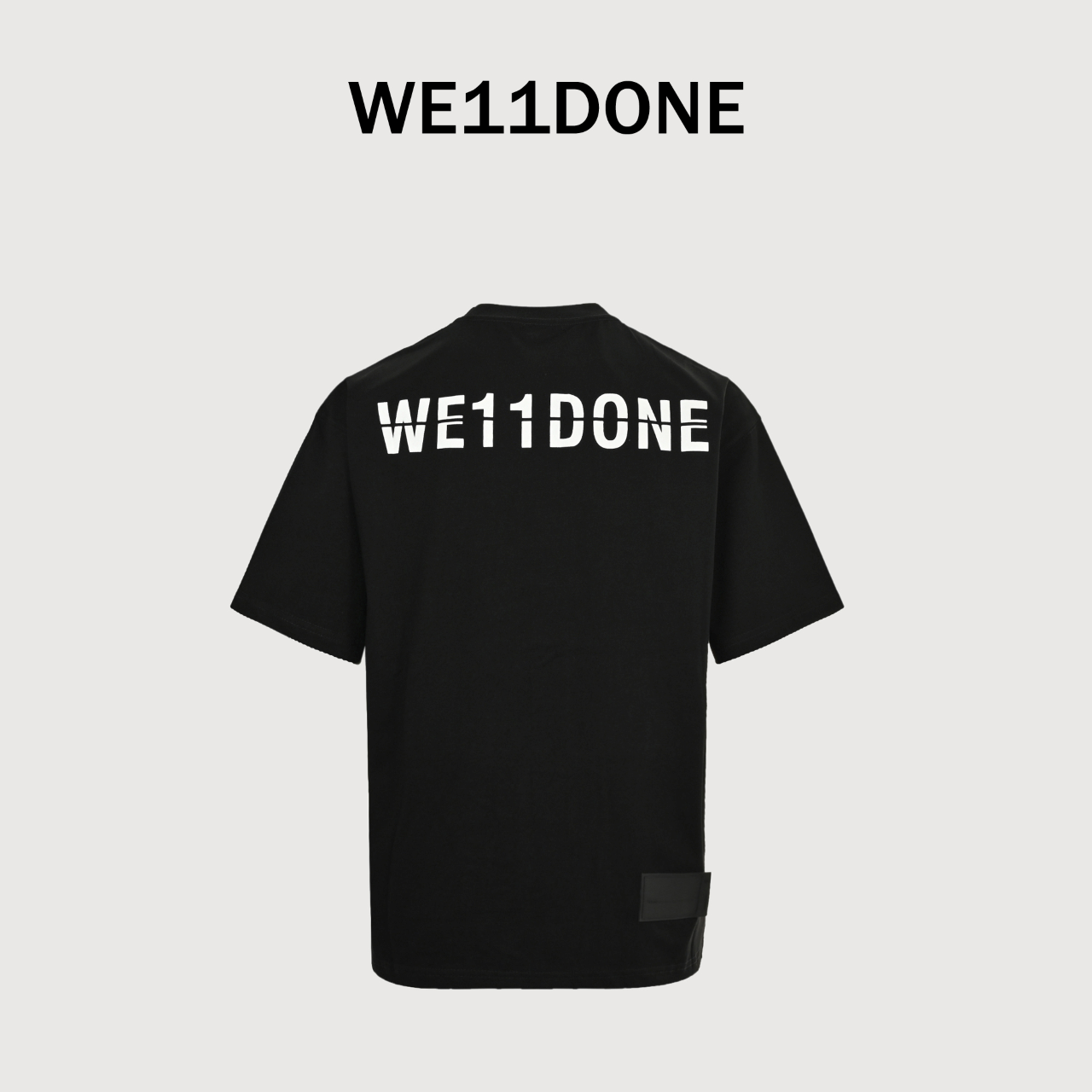 WE11DONE 线上数据款镜面皮牌字母印花 短袖T恤