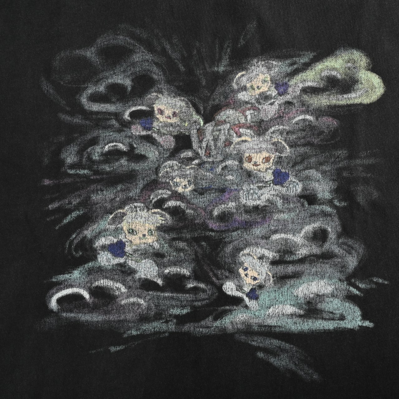 WE11DONE 新款手绘兔子印花洗水怀旧 短袖T恤-Chinese UA Cheap High Quatity Brand Clothes Bags handbags Sneakers wholesale wholesaler seller from China Factory suppliers Fashion Clothing Shoes best Quality Beautiful Price WE11DONE 新款手绘兔子印花洗水怀旧 短袖T恤