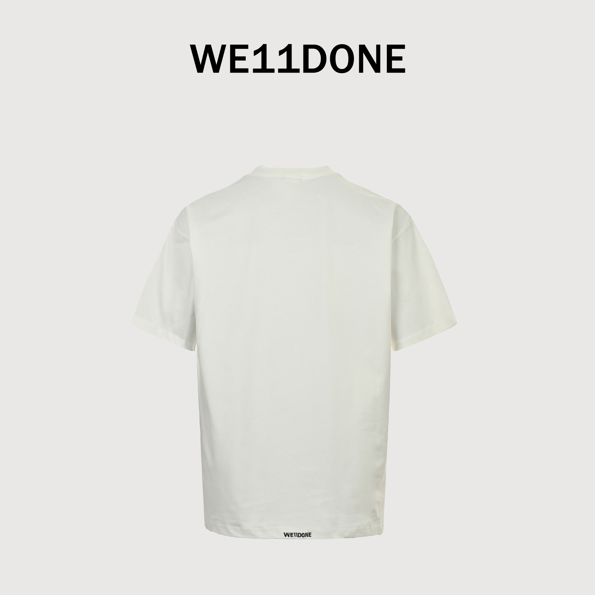 WE11DONE 龚俊同款上身LOGO烫钻字母 短袖T恤