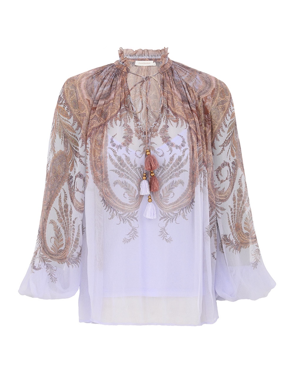 Zimmerman The Hypnotic Billow Blouse in Lilac Paisley from our Fall