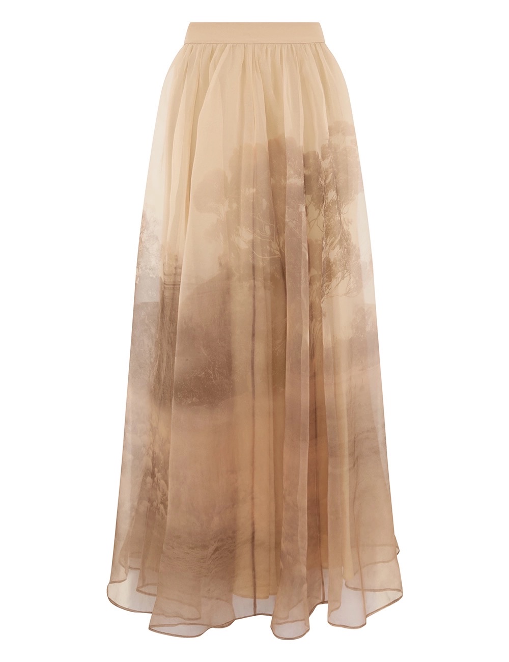 Zimmerman The Memento Organza Maxi Skirt in Sepia Landscape from our Fall
