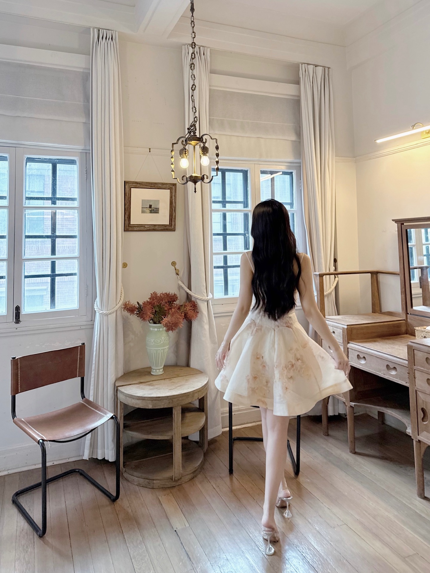 Zimmerman Soft light filters through the old window lattice