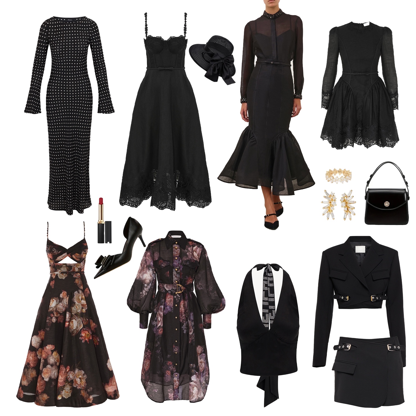 Zimmerman The collision of black dresses and sharp blazers weaves a style fea...