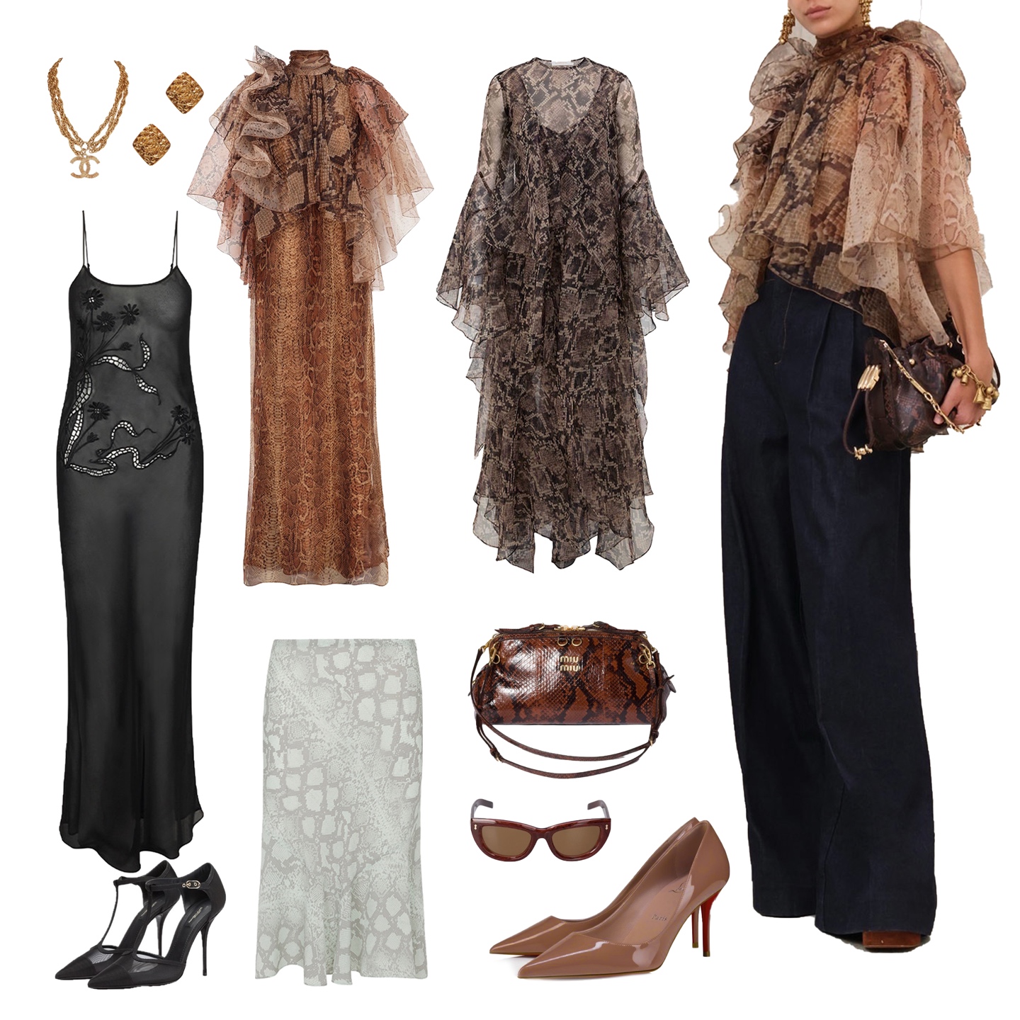 Zimmerman Retro aesthetics woven by snake patterns and lace