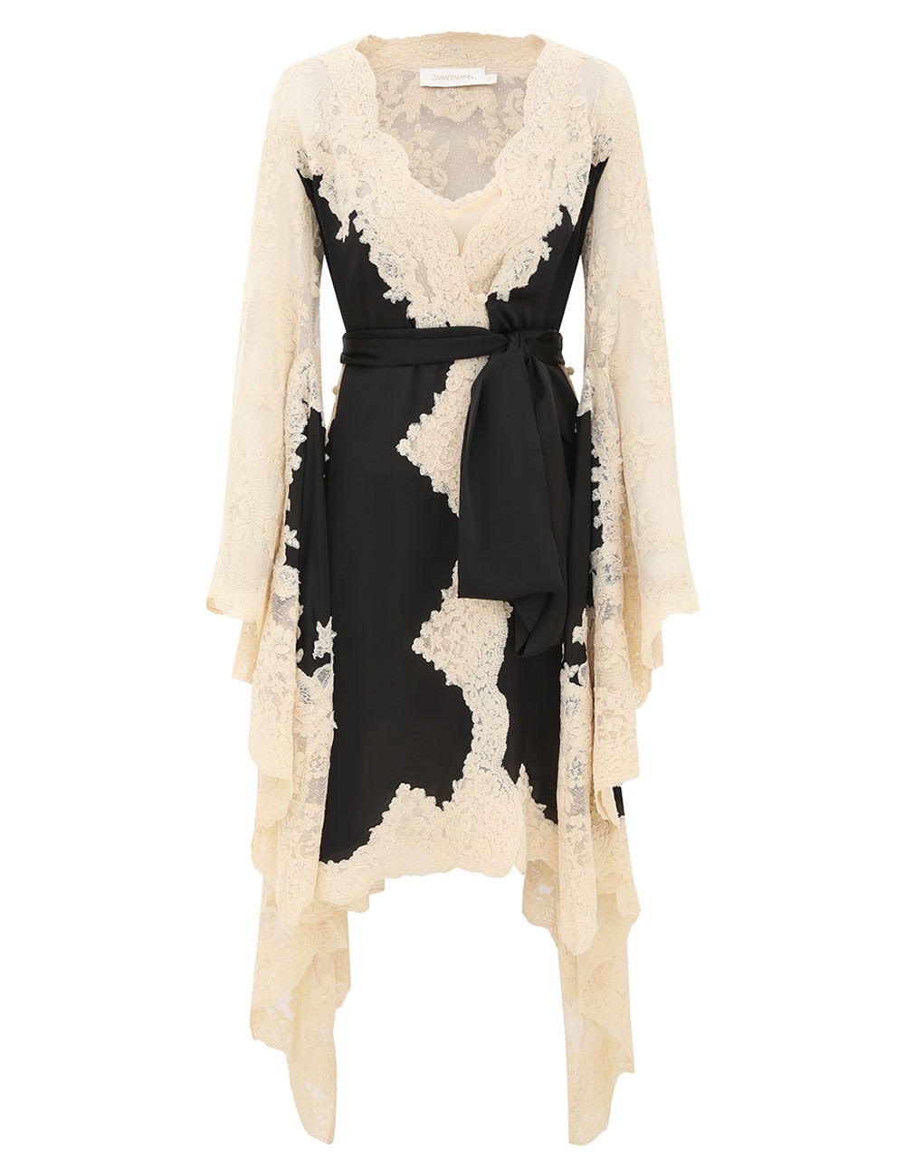 Zimmerman The Hypnotic Satin Wrap Dress in Black from our Fall