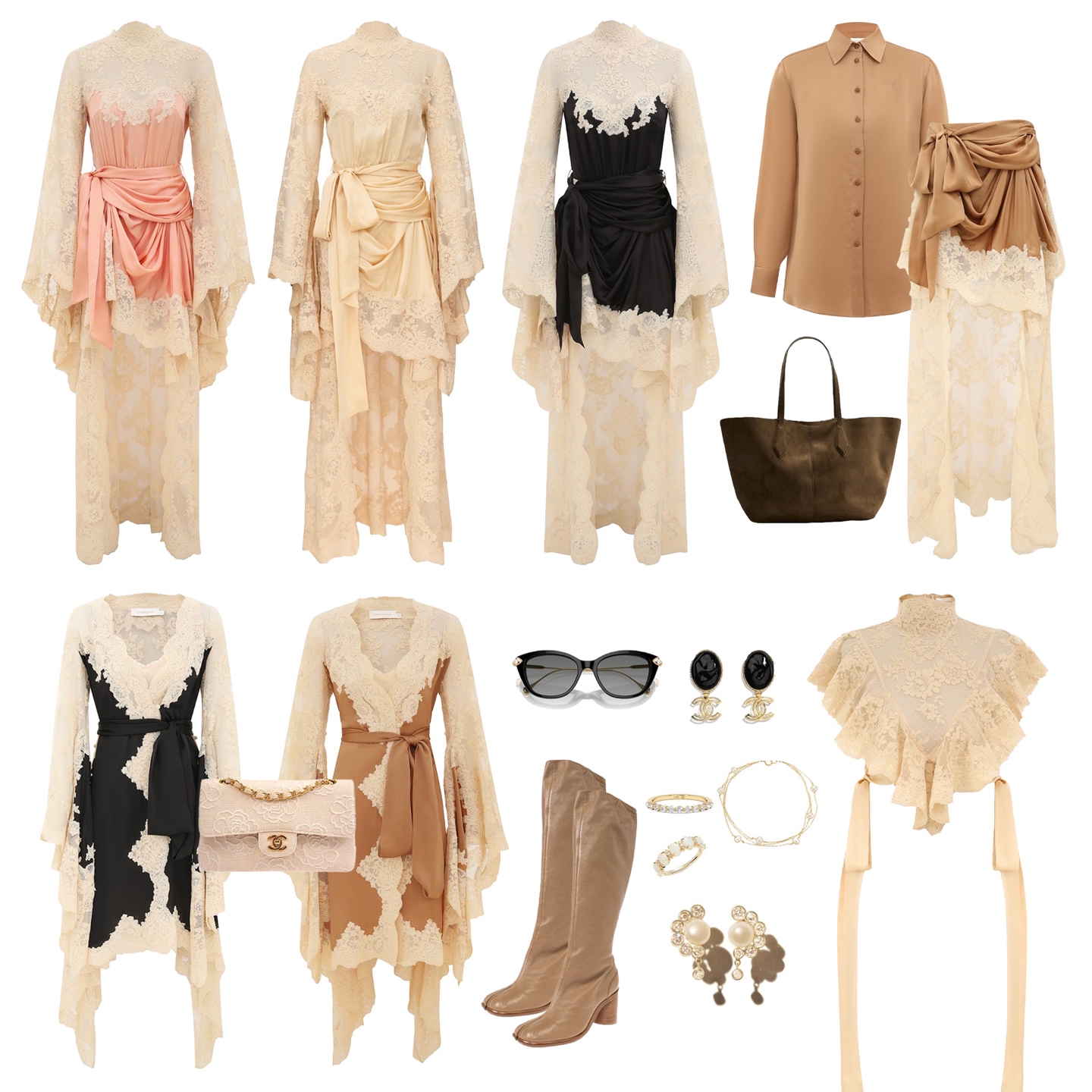 Zimmerman When the soft texture of lace meets the precious luster of satin