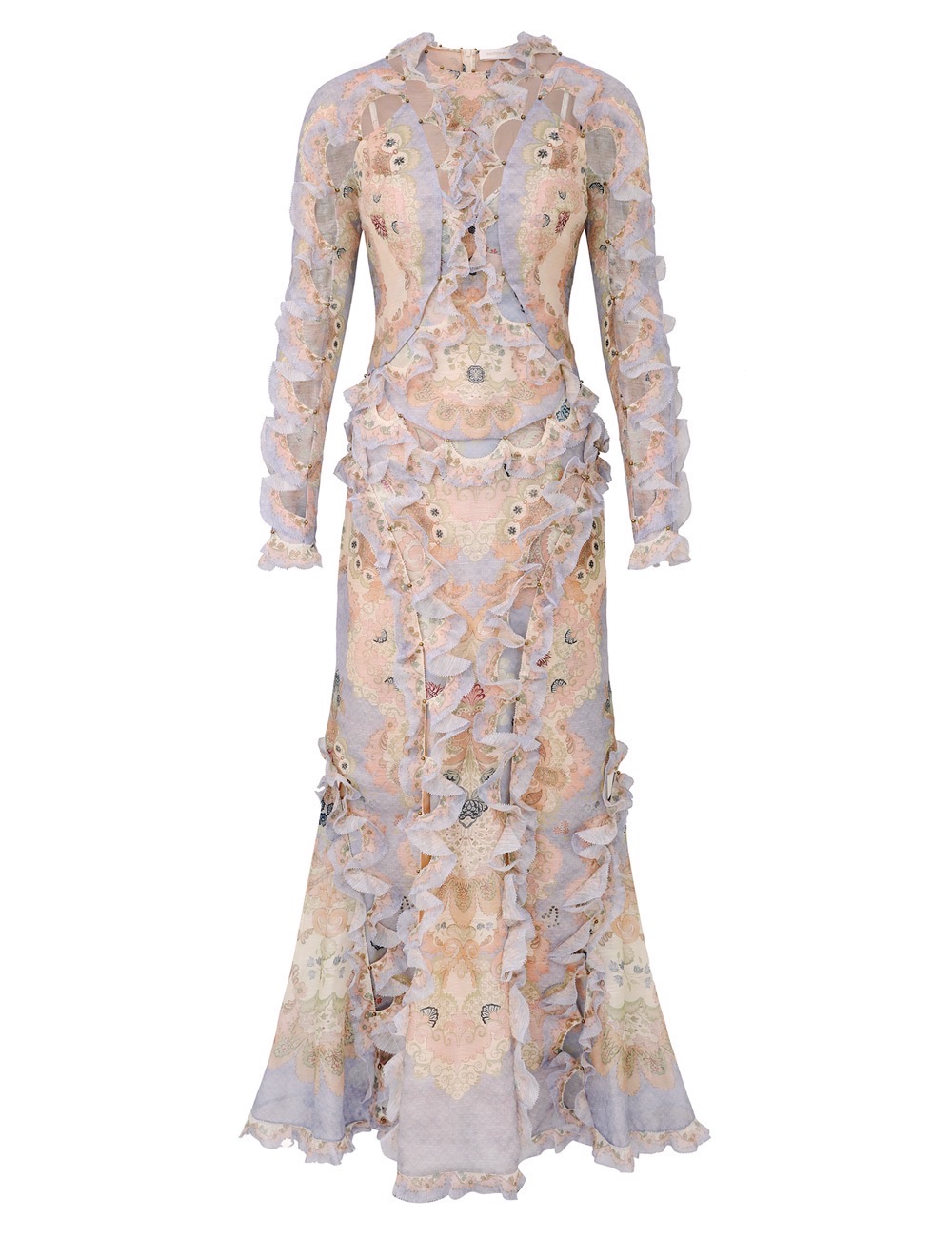 Zimmerman The Rebellion Scallop Maxi Dress in Blue Floral from our Cruise