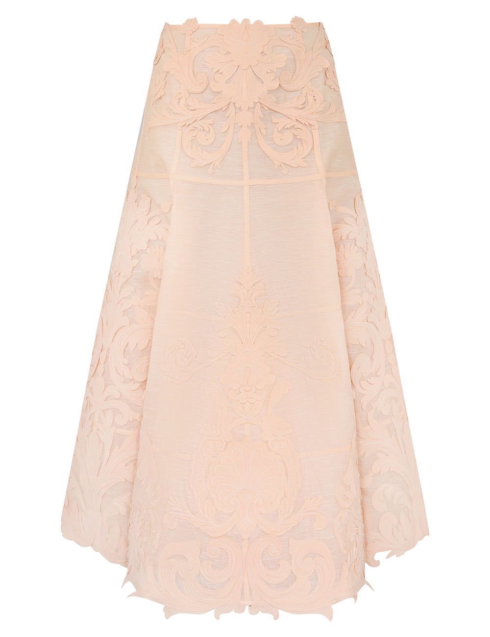 Zimmerman The Rebellion Filigree Midi Skirt in Peach from our Cruise