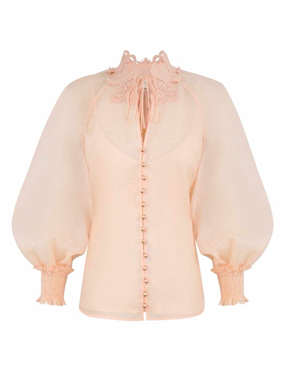 Zimmerman The Rebellion Collared Blouse in Peach from our Cruise