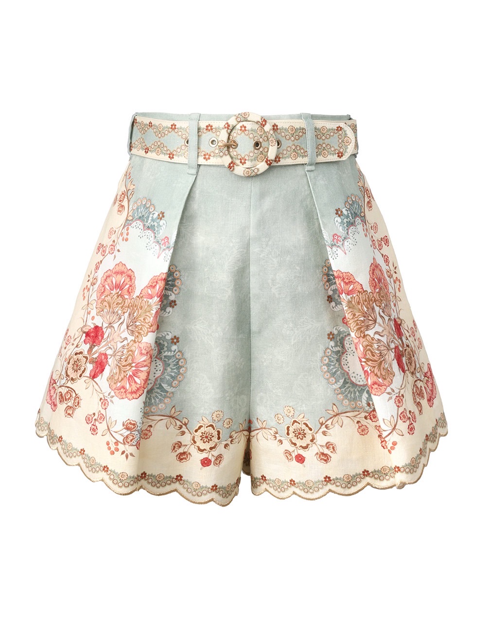 Zimmerman This pair of DAYLIGHT pleated detail shorts with mint green wallpap...